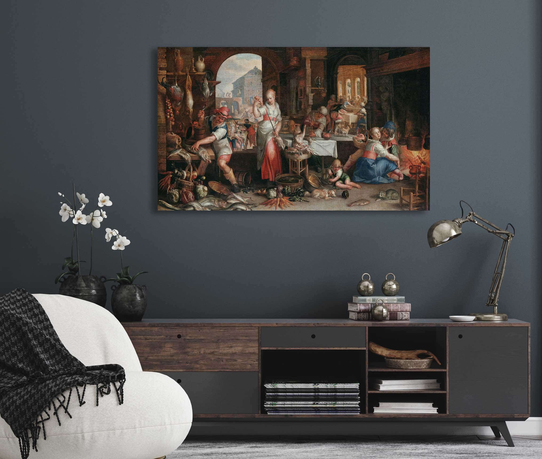 Kitchen Interior With The Parable Of The Great Supper by Joachim Wtewael - Image 5