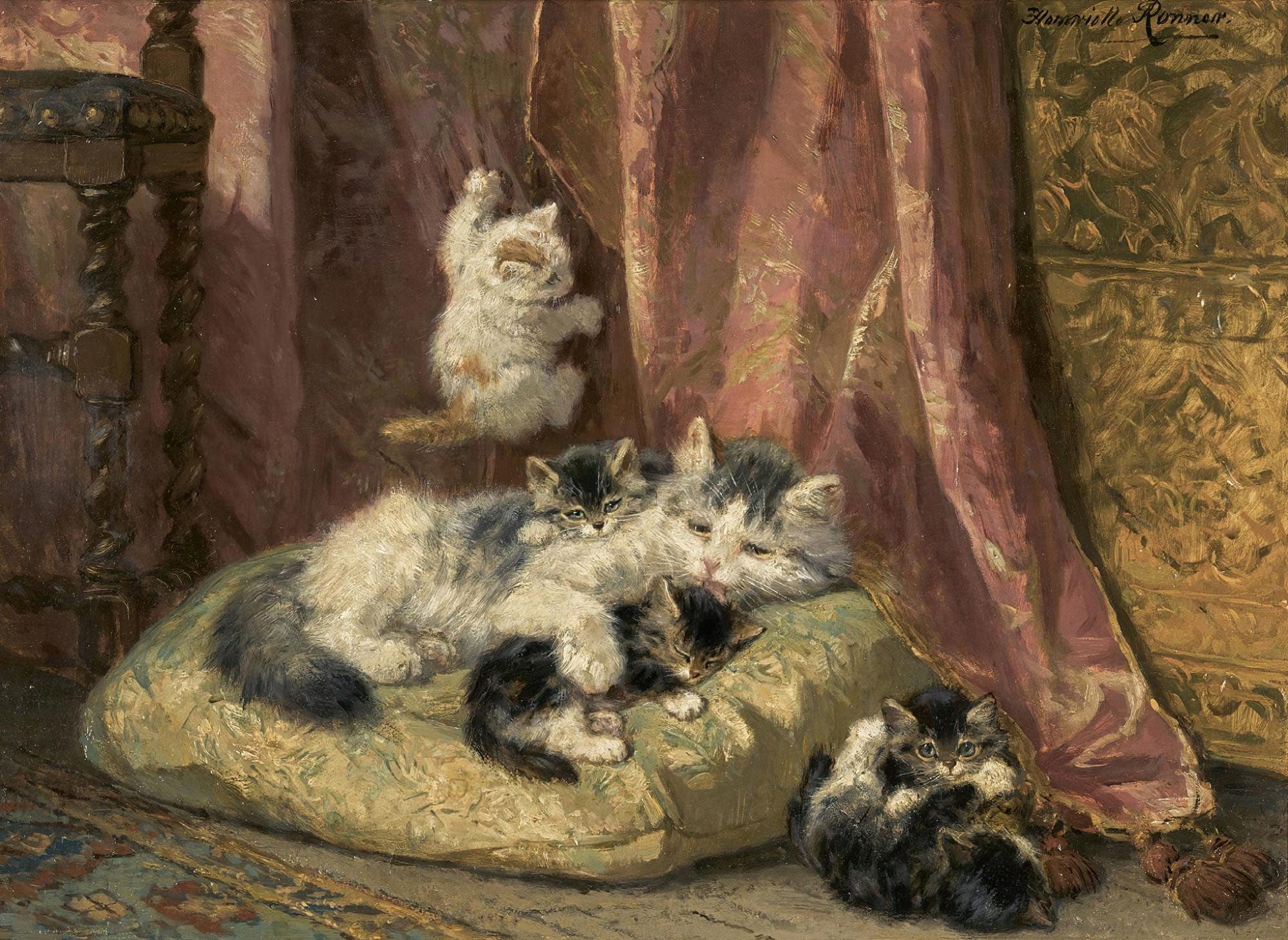 Kittens At Play by Henriette Ronner Knip - Image 6