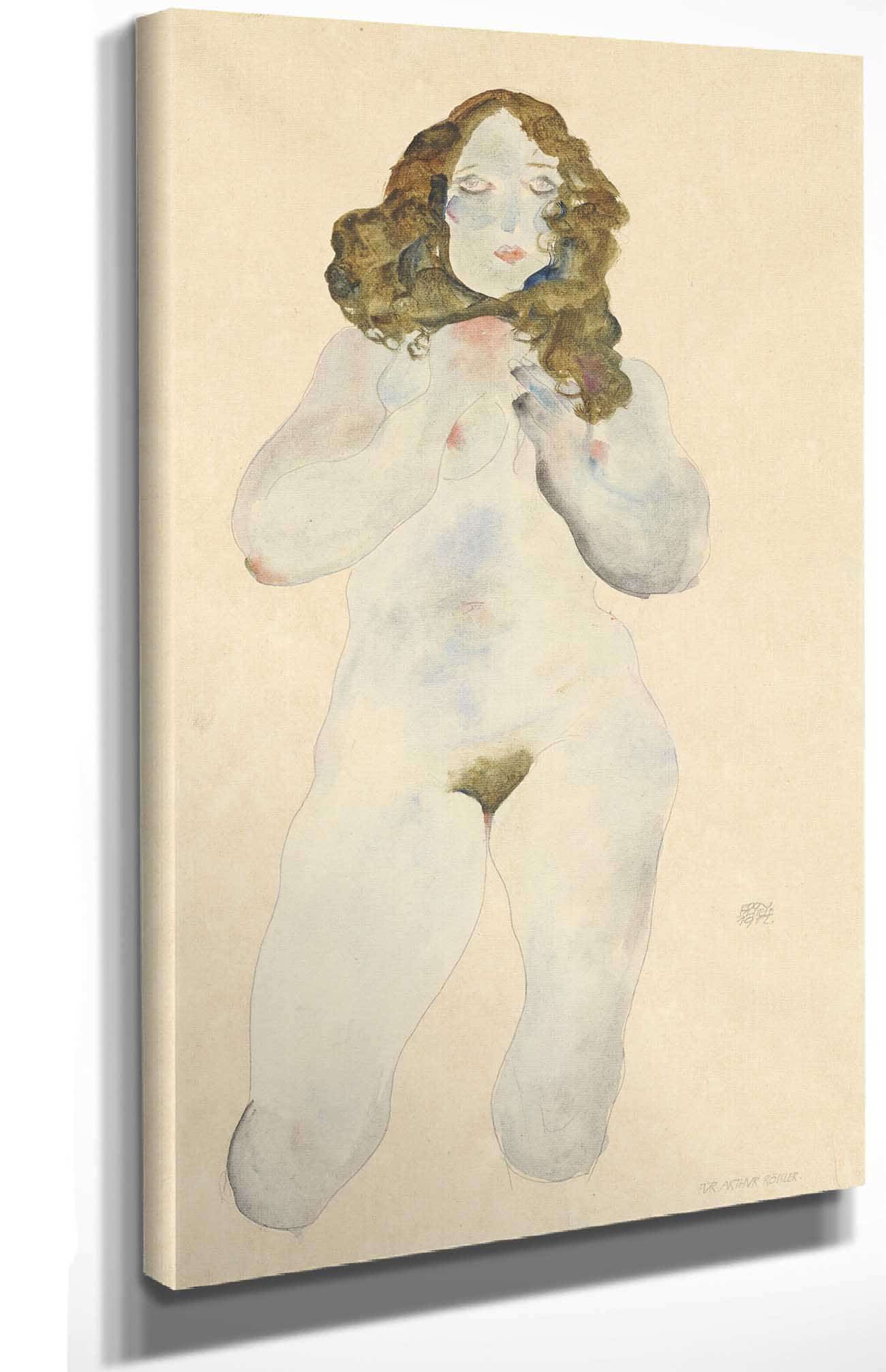Kniender Weiblicher Akt by Egon Schiele - Image 4