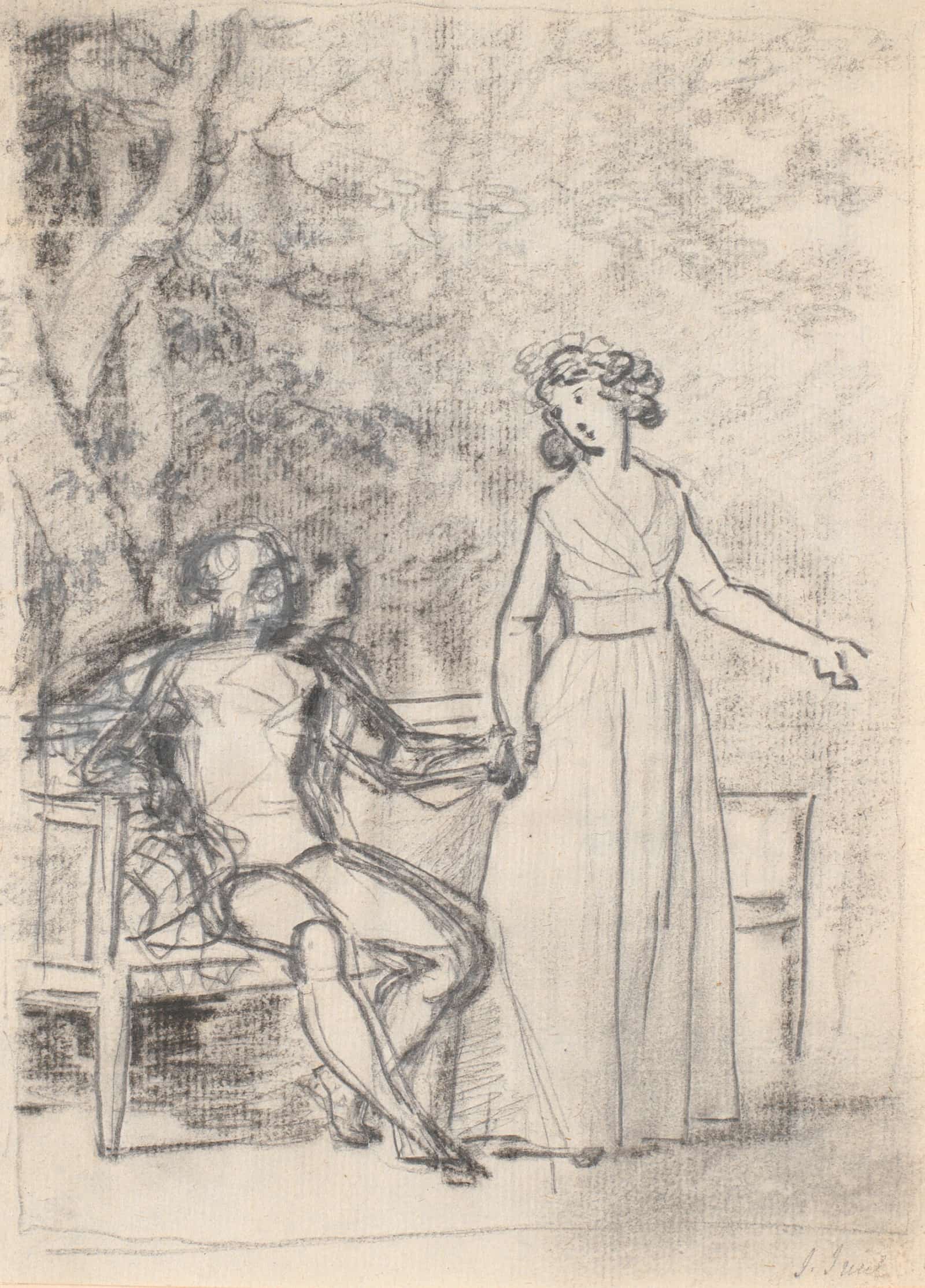 Kompositionsudkast Til Det Rabenske Familiebillede by Jens Juel - Image 2