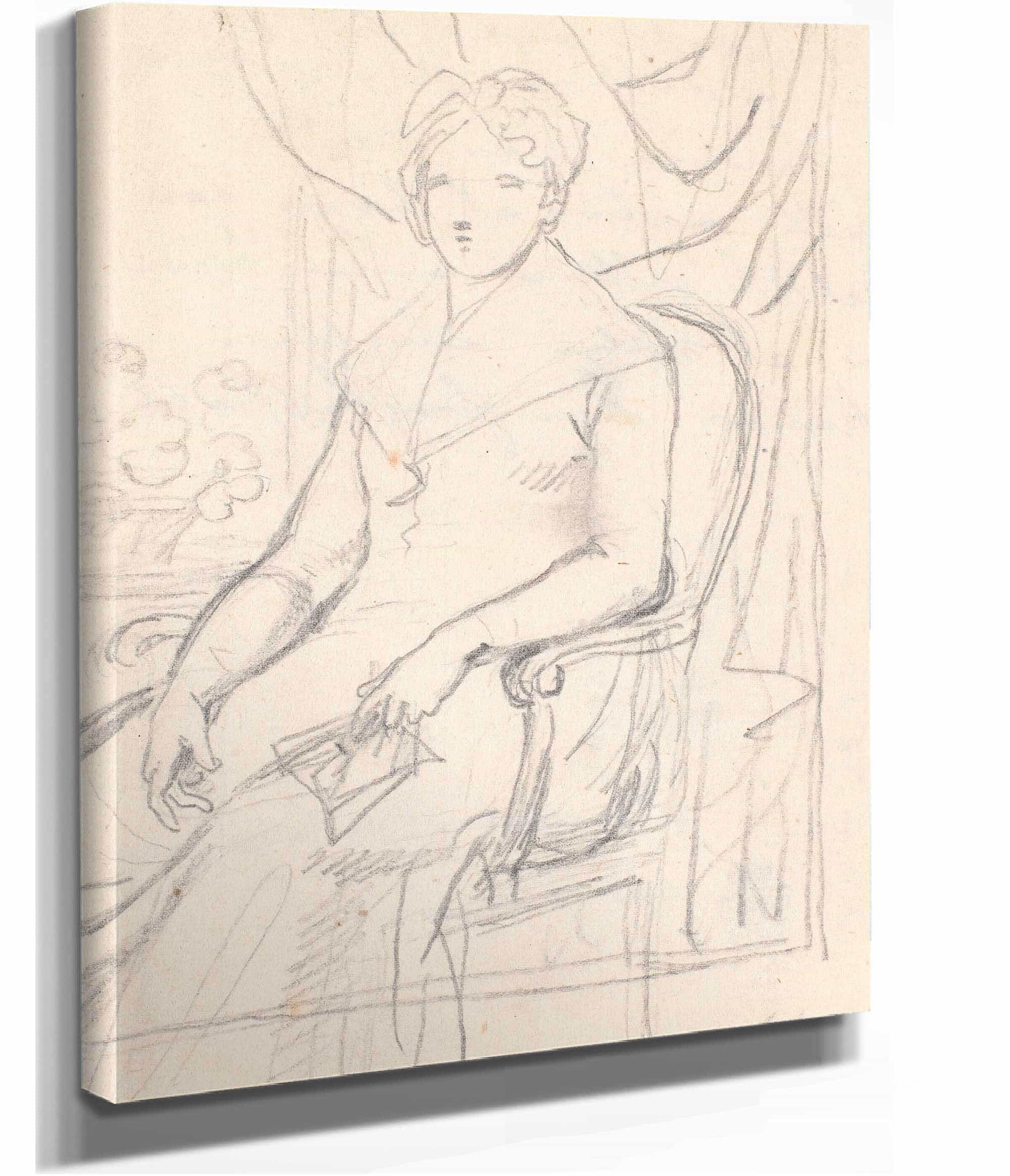 Kompositionsudkast Til Portraettet Af Grevinde Anna Joachima by Jens Juel - Image 3