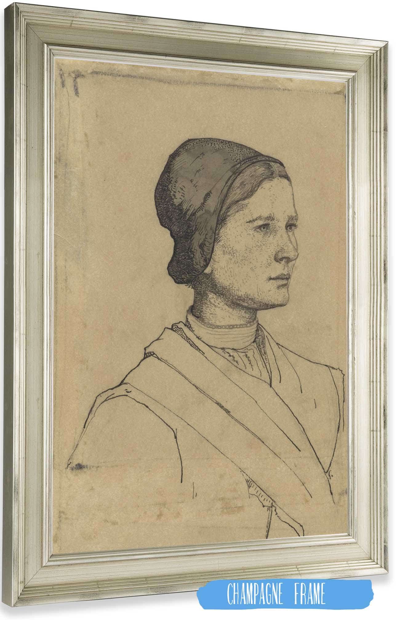 Kop Van Een Vrouw Met Kapje by Richard Nicolaus Roland Holst