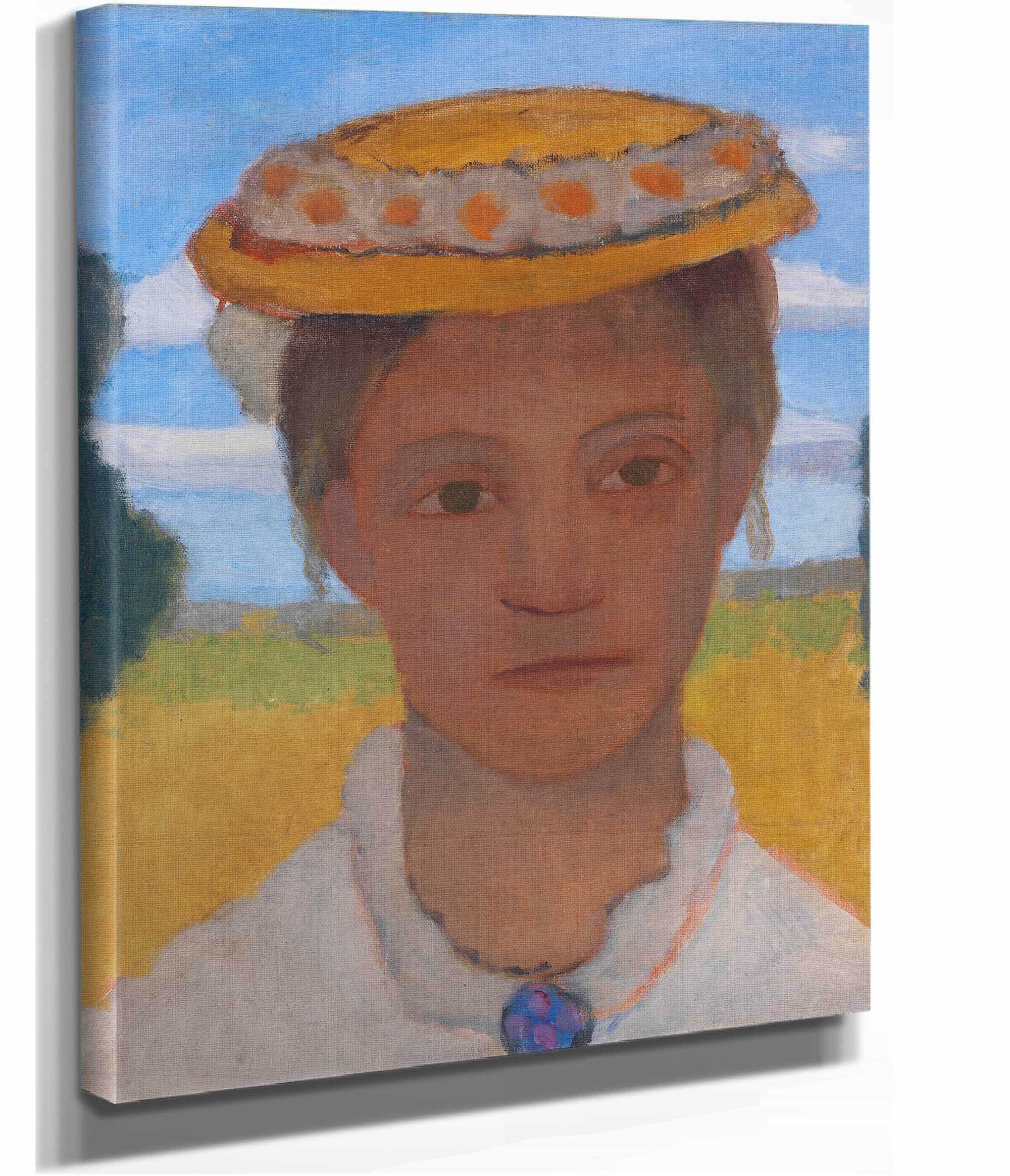 Kopf Der Schwester Herma Mit Marienblumchenkranz Auf Dem Hut by Paula Modersohn Becker - Image 2