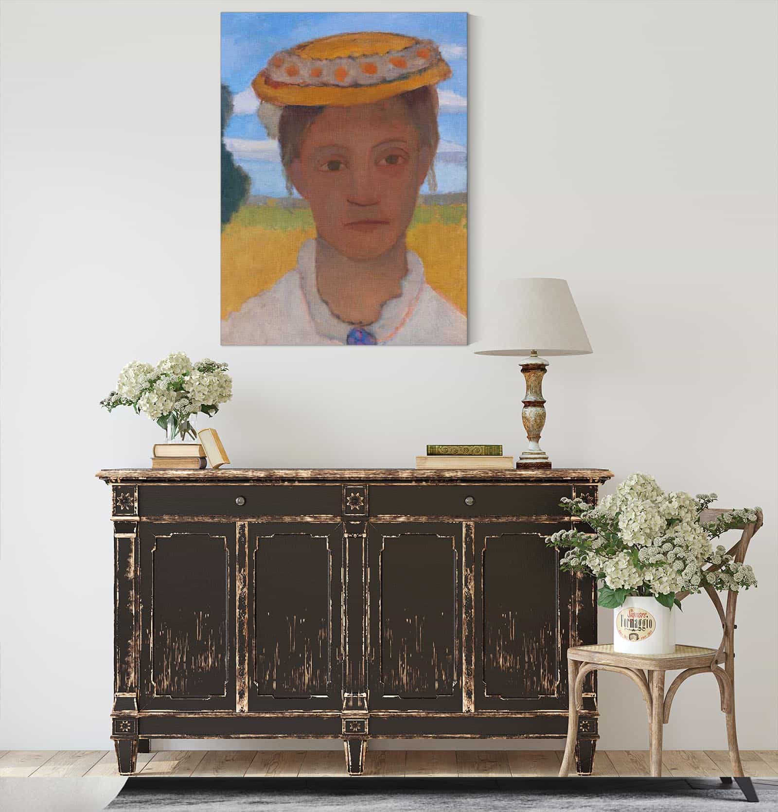 Kopf Der Schwester Herma Mit Marienblumchenkranz Auf Dem Hut by Paula Modersohn Becker - Image 4