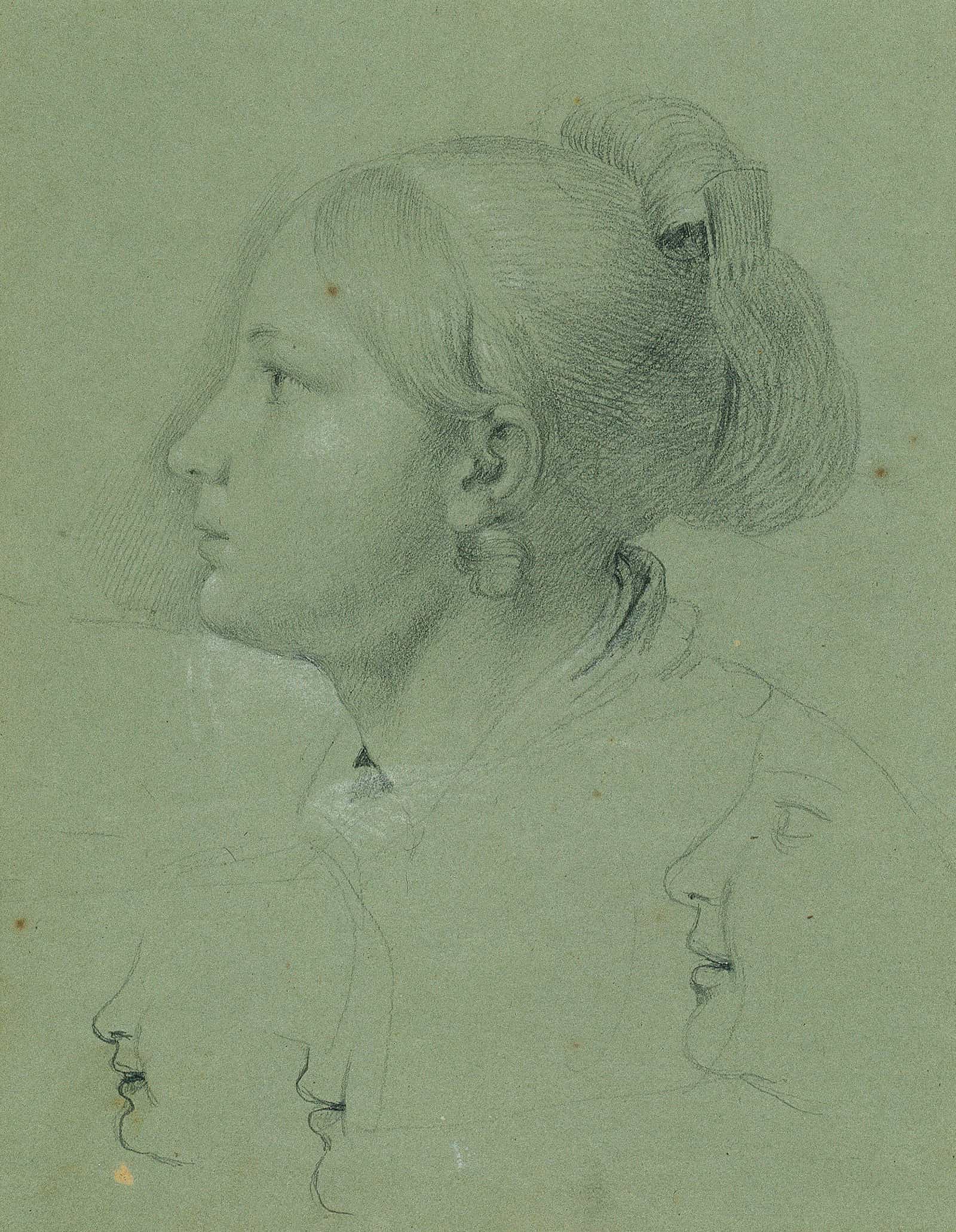 Kopf Eines Madchens Studie Zur Heimkehr Des Landwehrmannes Before by Johann Peter Krafft - Image 2