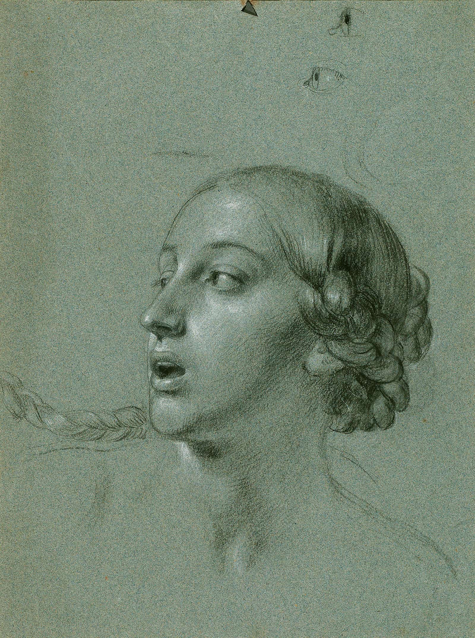 Kopfstudie Zu Arindal Und Daura by Johann Peter Krafft - Image 4