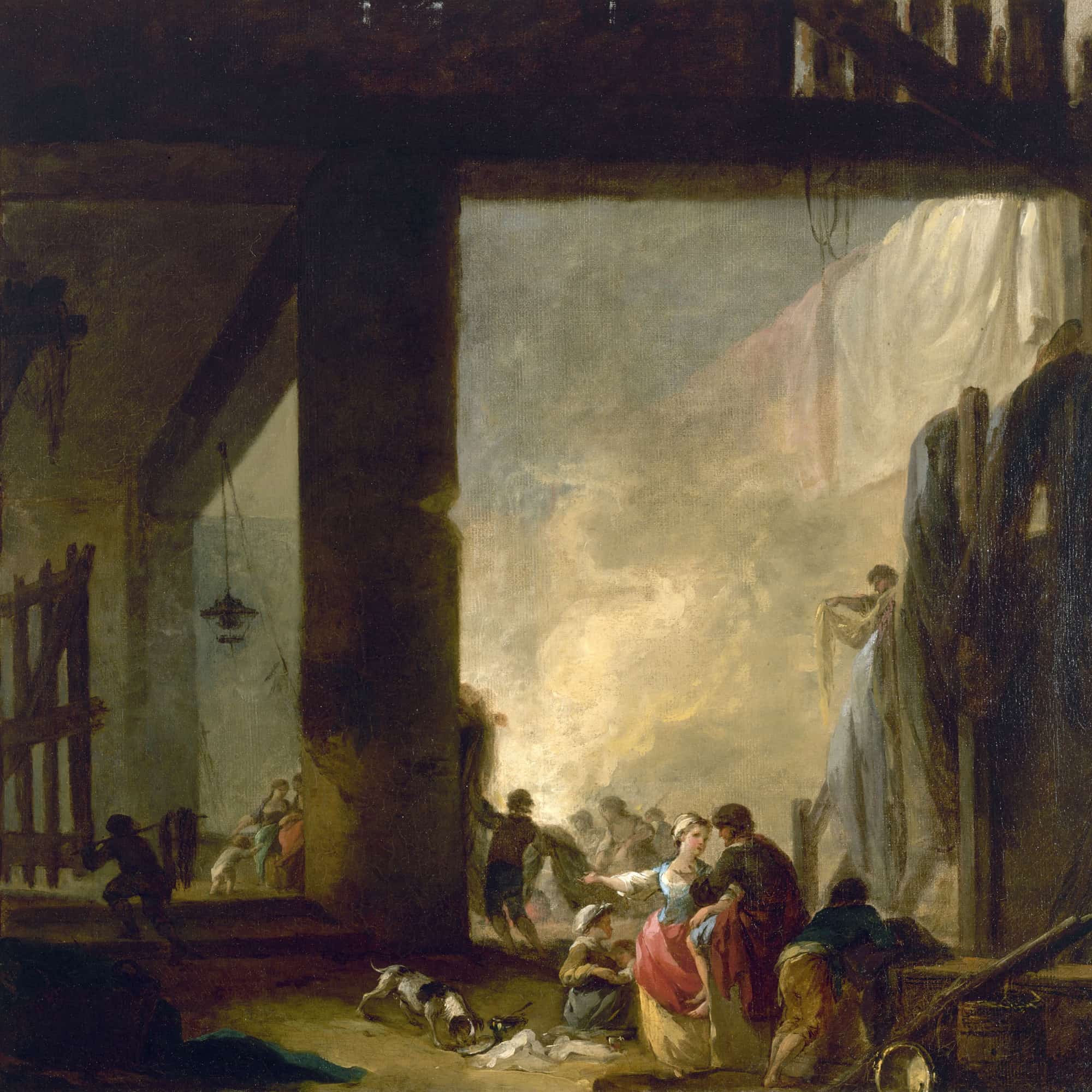 La Blanchisserie by Hubert Robert - Image 4