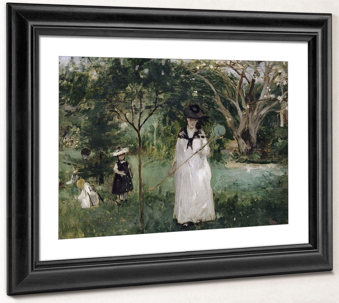 La Chasse Aux Papillons Madame Pontillon, Nee Edma Morisot (1839 1921), Soeur De L'artiste Et Ses Filles Jeanne Et Blanche By Berthe Morisot - Image 2
