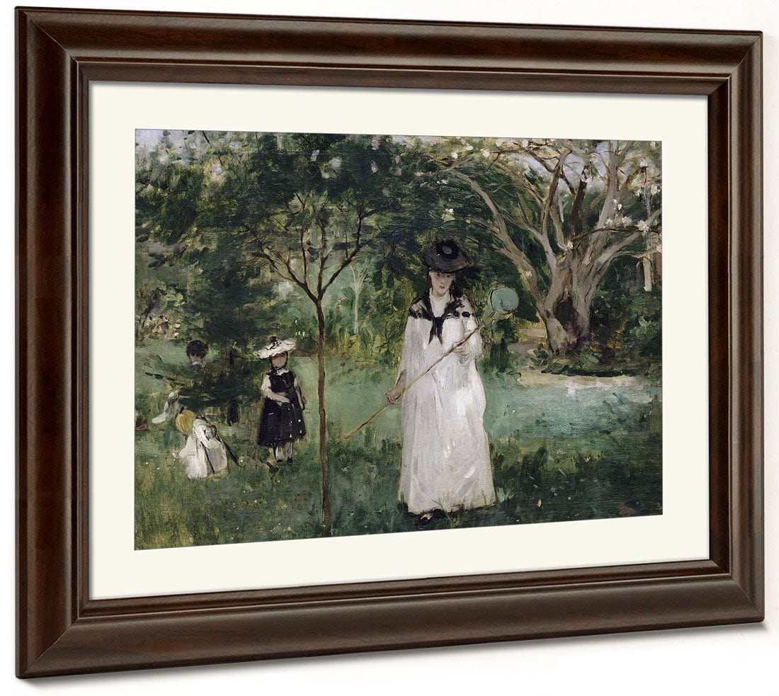 La Chasse Aux Papillons Madame Pontillon, Nee Edma Morisot (1839 1921), Soeur De L'artiste Et Ses Filles Jeanne Et Blanche By Berthe Morisot - Image 3