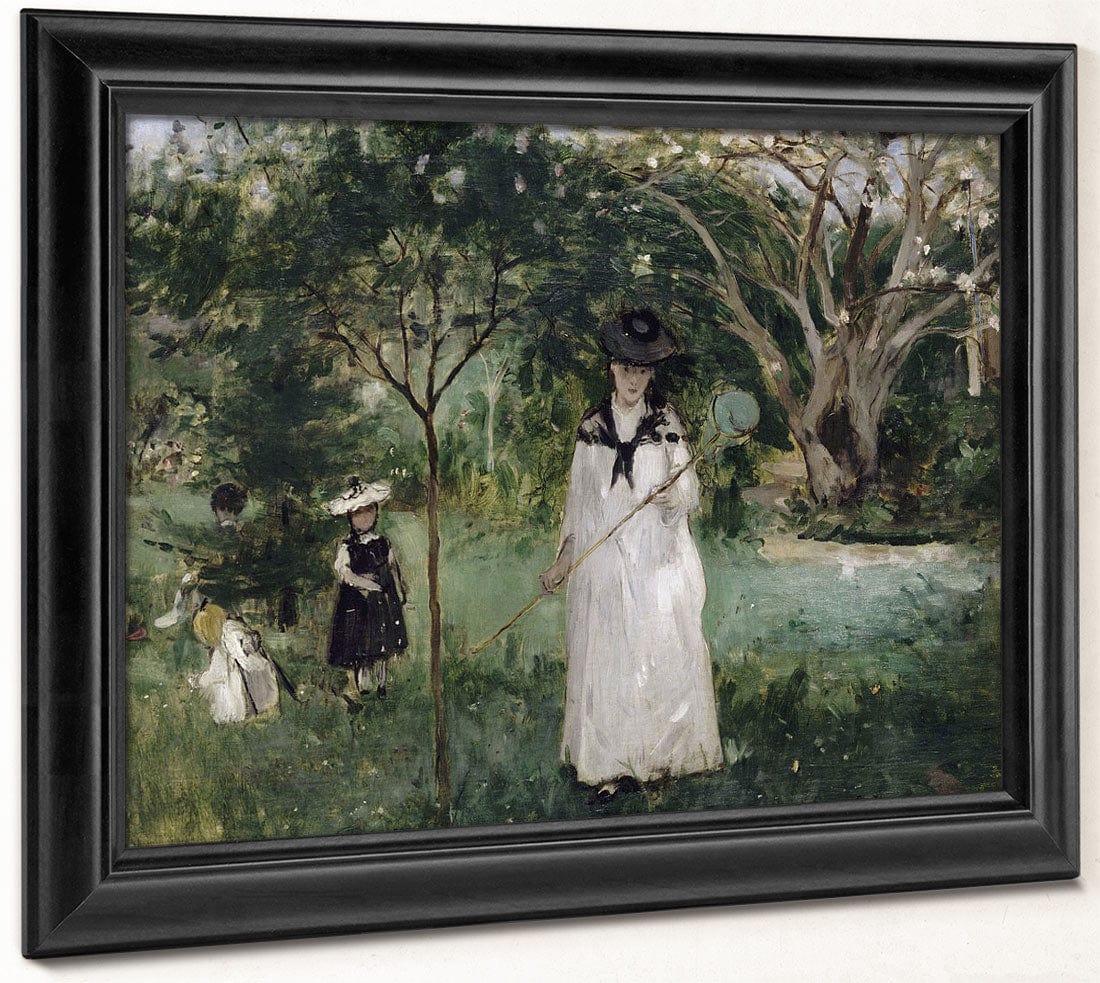La Chasse Aux Papillons Madame Pontillon, Nee Edma Morisot (1839 1921), Soeur De L'artiste Et Ses Filles Jeanne Et Blanche By Berthe Morisot - Image 6