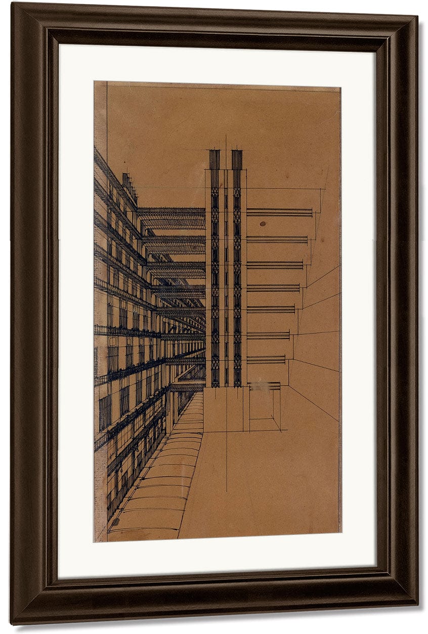 La Citta Nuova Casa A Gradinata 1914 Rome Private Collection By Antonio Sant'elia - Image 3