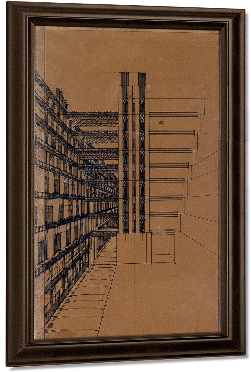 La Citta Nuova Casa A Gradinata 1914 Rome Private Collection By Antonio Sant'elia - Image 4