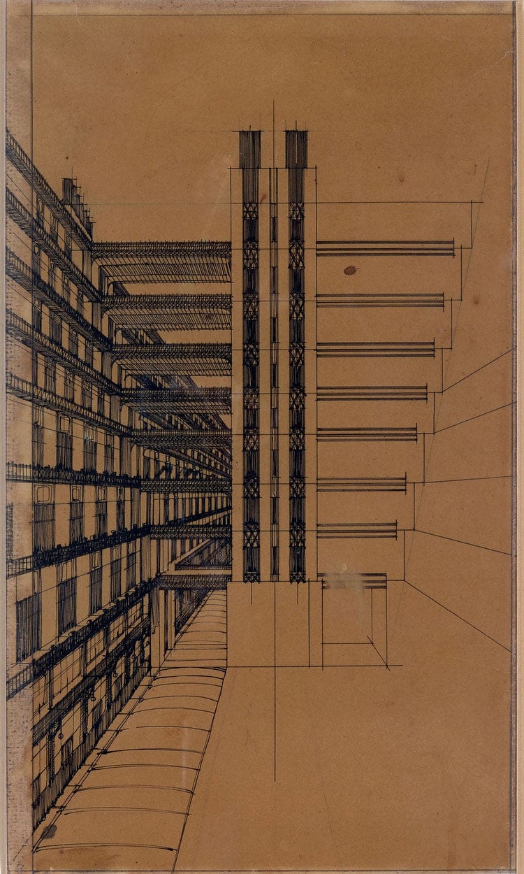 La Citta Nuova Casa A Gradinata 1914 Rome Private Collection By Antonio Sant'elia - Image 5