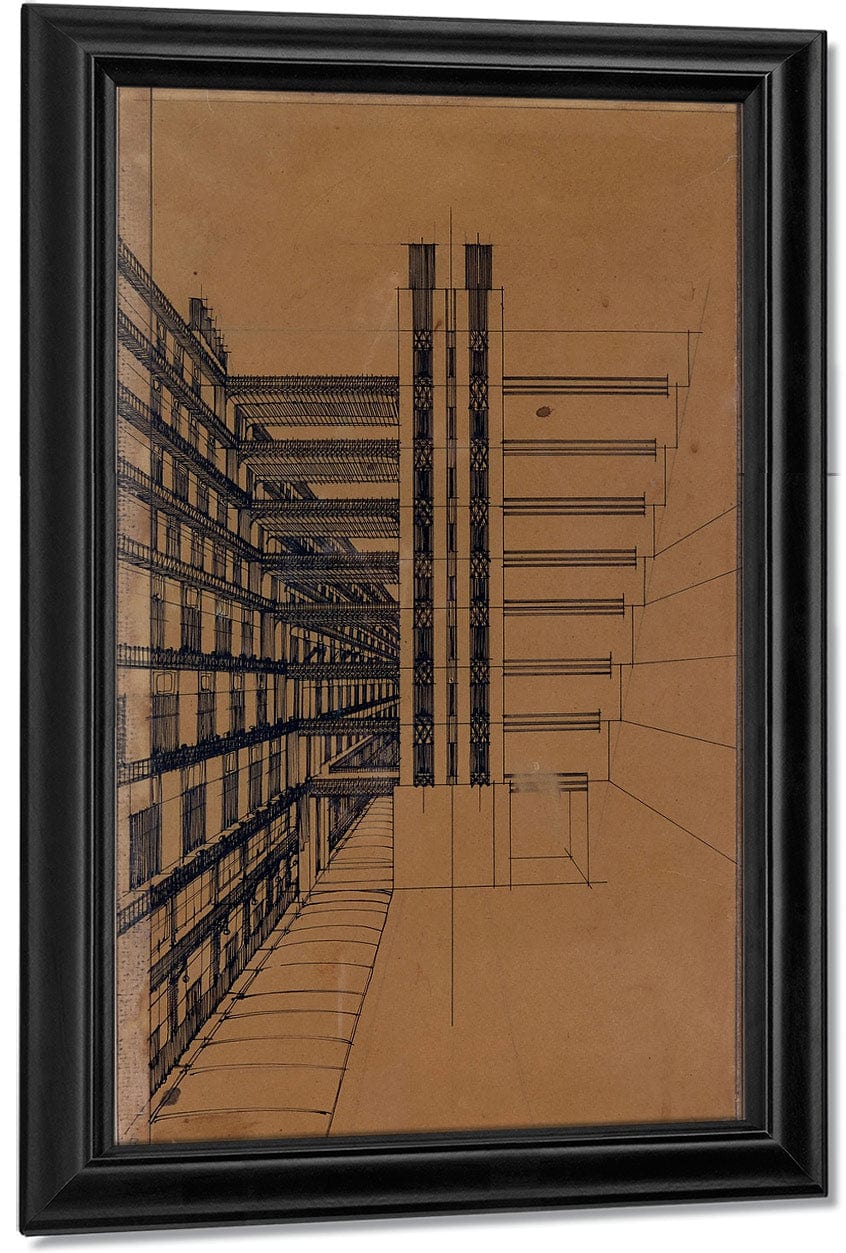 La Citta Nuova Casa A Gradinata 1914 Rome Private Collection By Antonio Sant'elia - Image 6