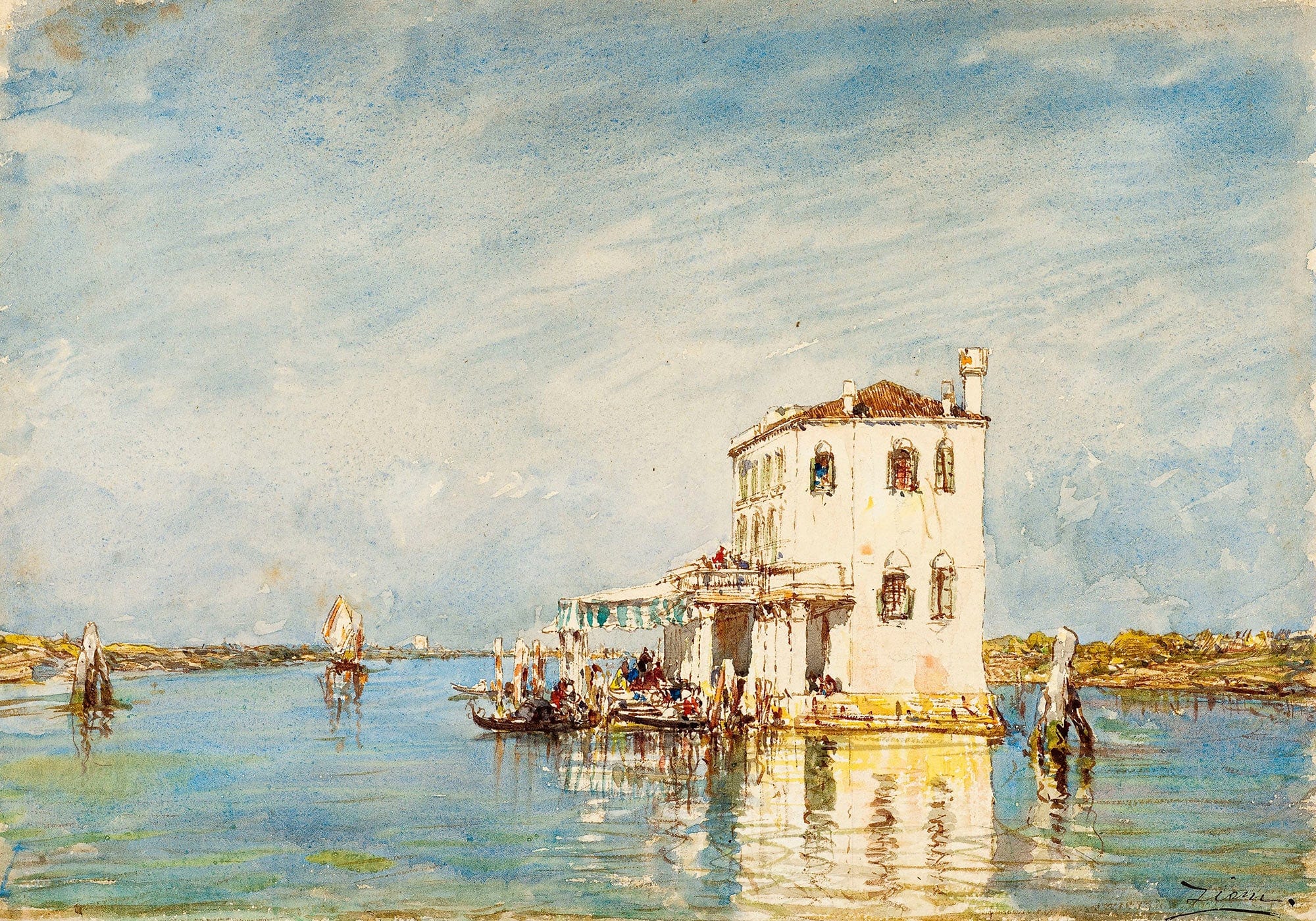 La Douane A Venise by Felix Ziem - Image 2