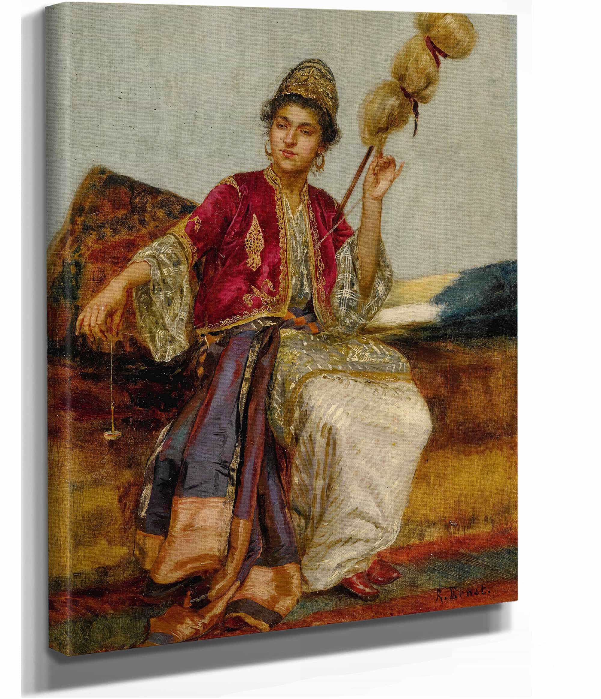 La Fileuse by Rudolf Ernst - Image 2