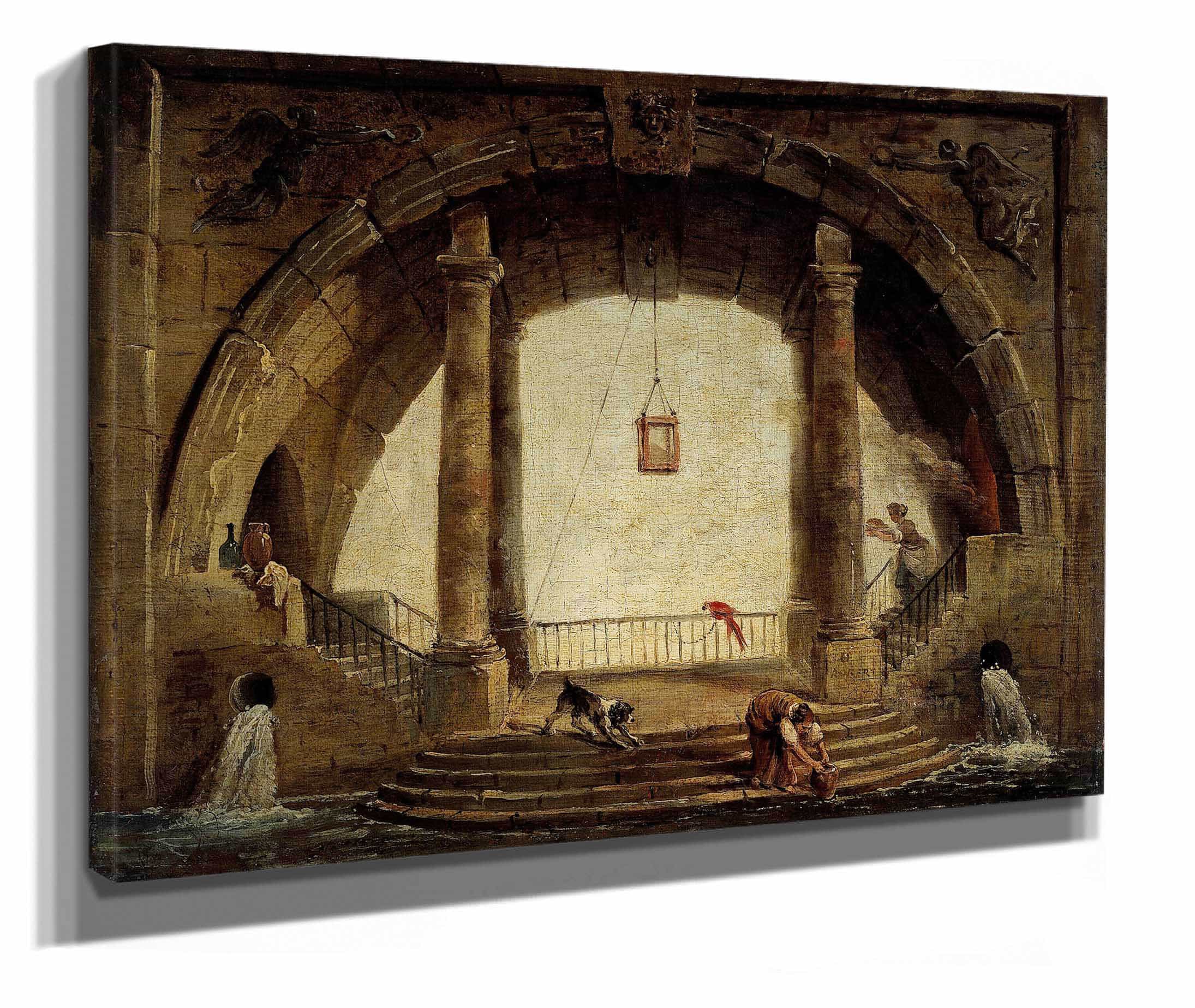 La Fontaine Th Century by Hubert Robert - Image 2