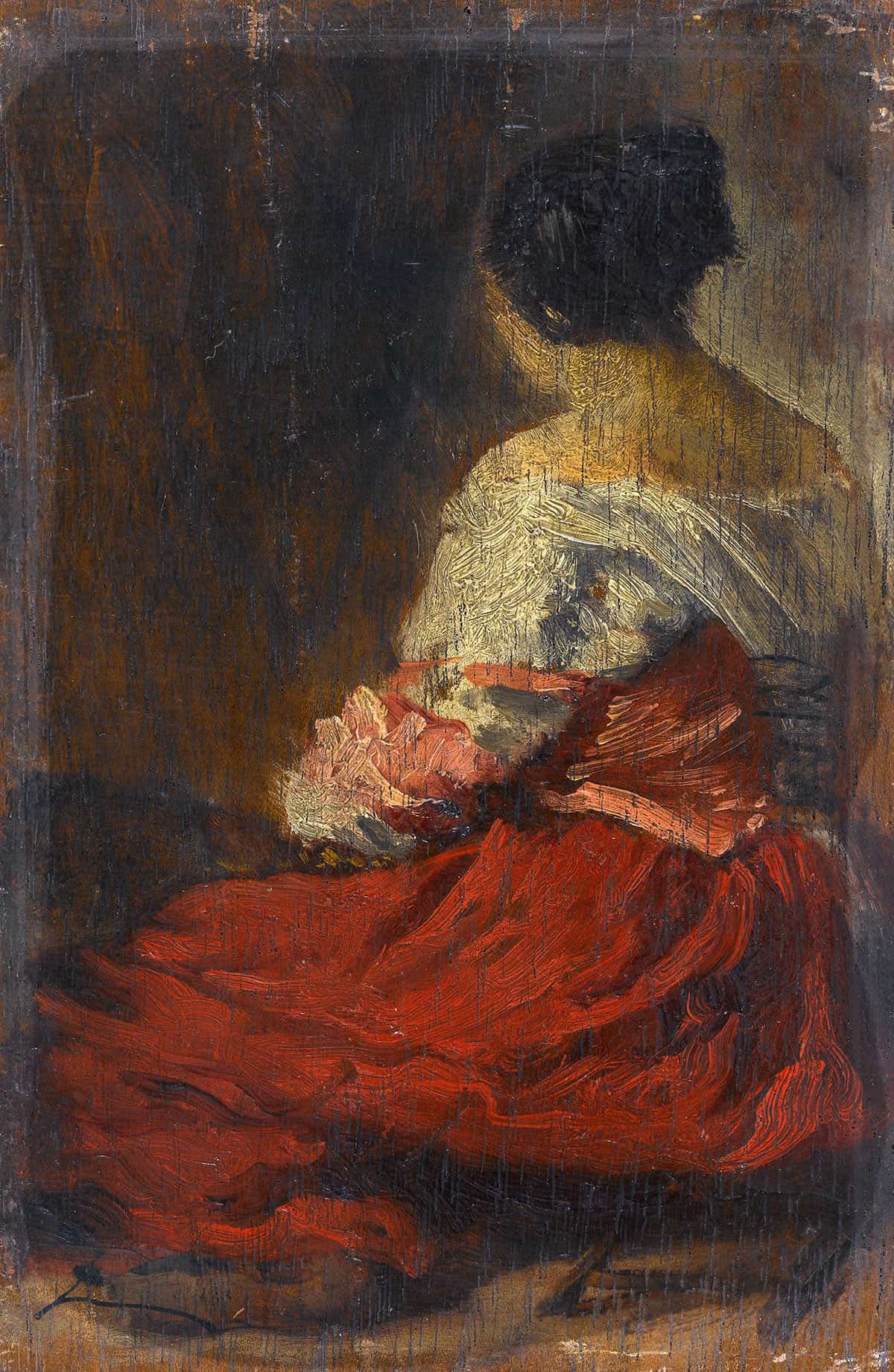 La Jupe Rouge by Felix Ziem - Image 3
