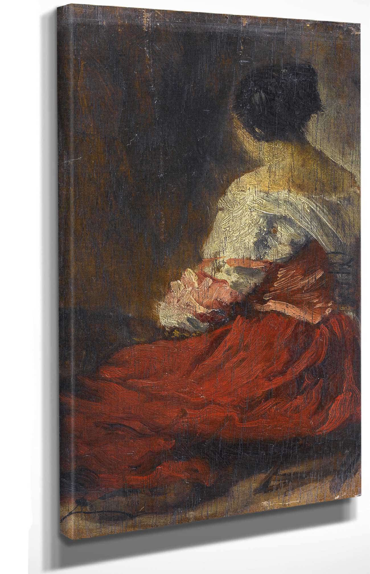 La Jupe Rouge by Felix Ziem - Image 4