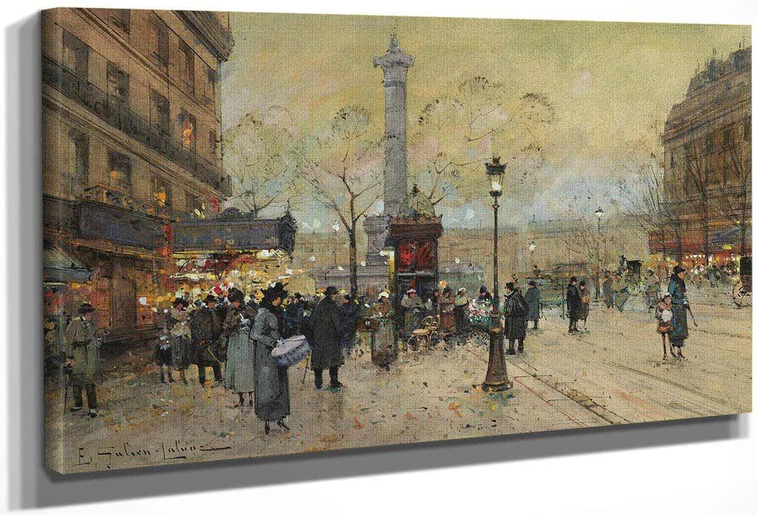 La Place De La Bastille By Eugene Galien Laloue