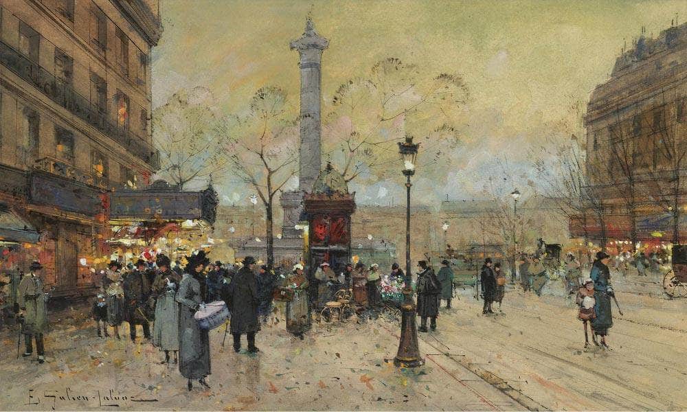 La Place De La Bastille By Eugene Galien Laloue - Image 6