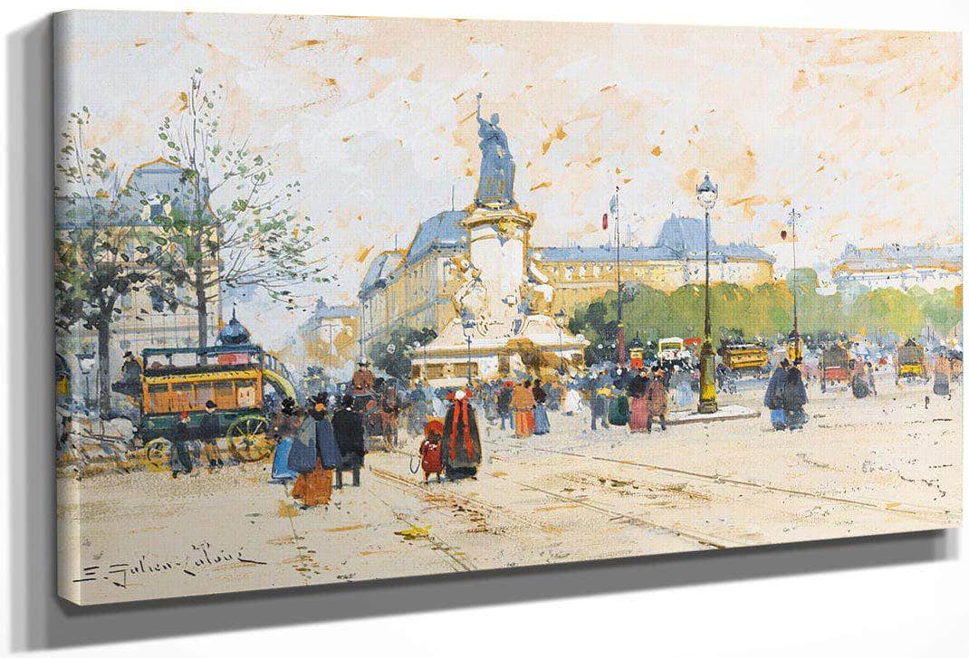 La Place De La Republique By Eugene Galien Laloue