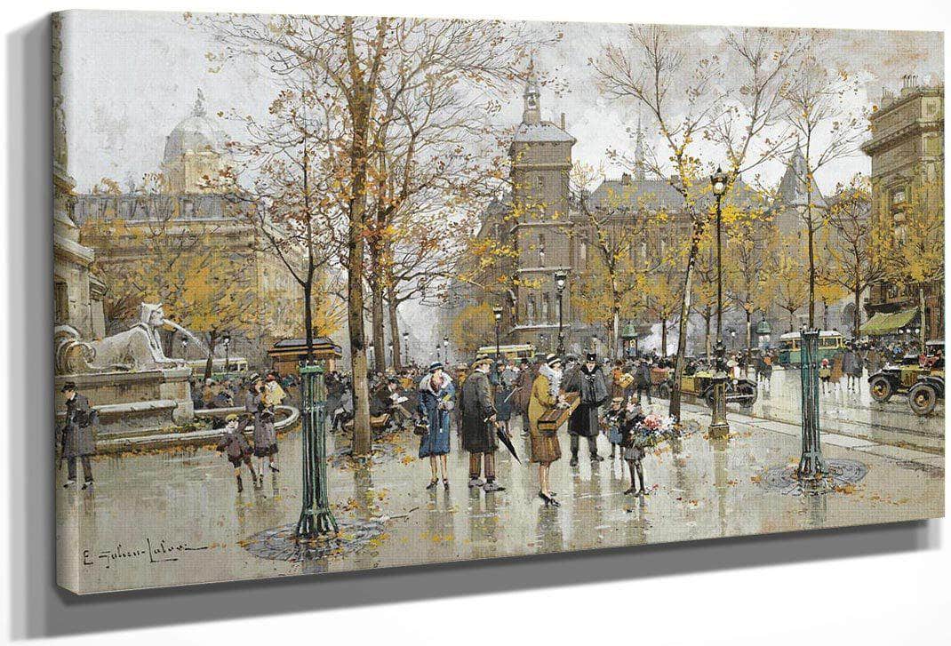 La Place Du Chatelet 2 By Eugene Galien Laloue