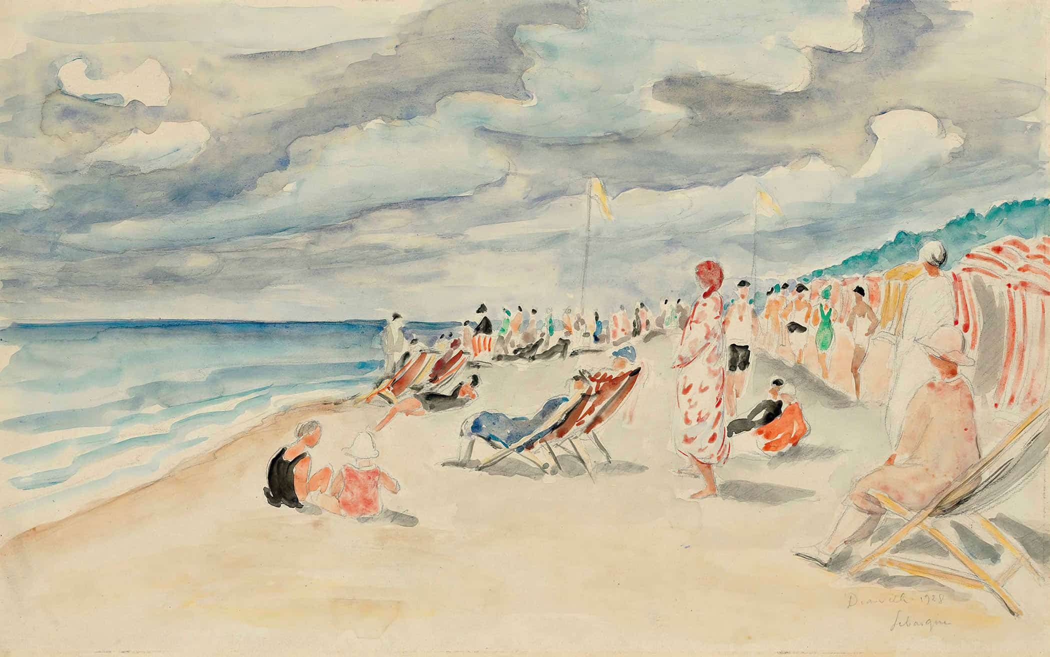 La Plage De Deauville by Henri Lebasque - Image 2
