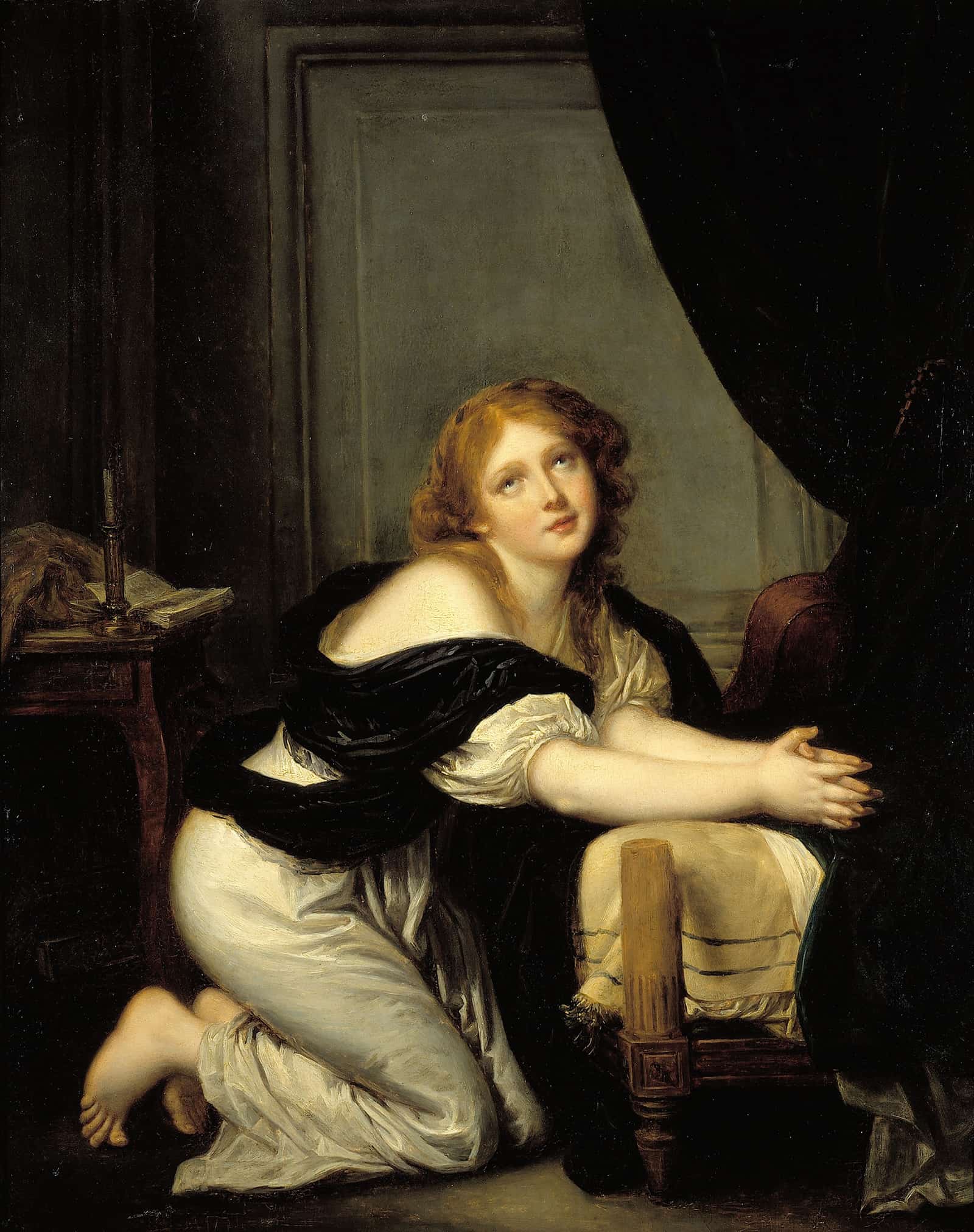 La Priere Du Matin Th Century by Jean Baptiste Greuze - Image 2