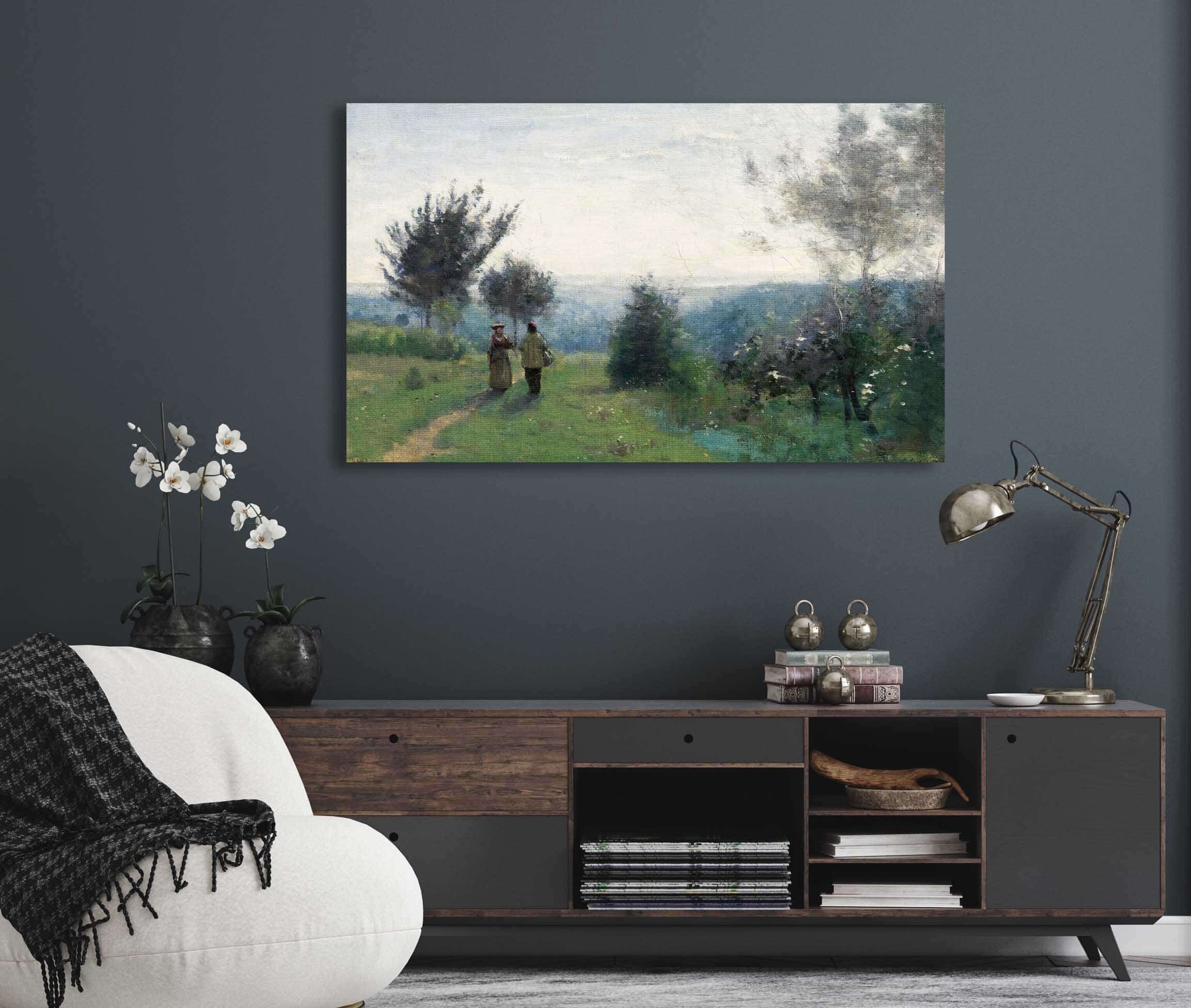 La Rencontre Matinale Sur Les Hauteurs De Sevres by Jean Baptiste Camille Corot - Image 5