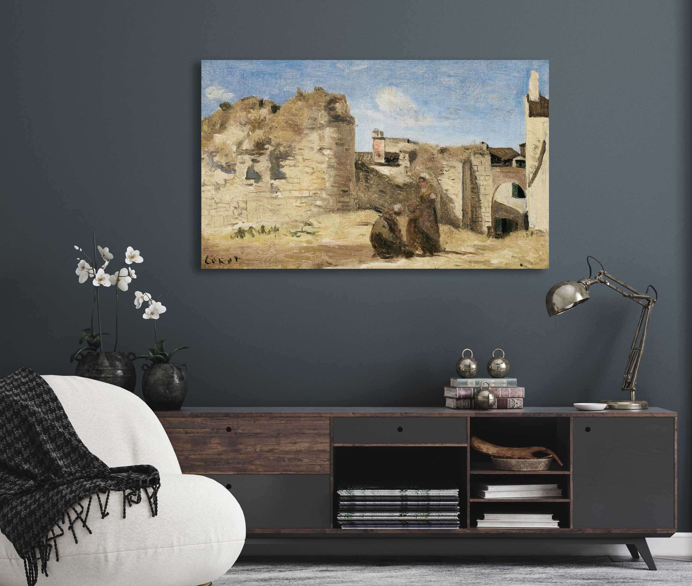 La Rochelle Un Coin De La Cour De La Commanderie by Jean Baptiste Camille Corot - Image 5
