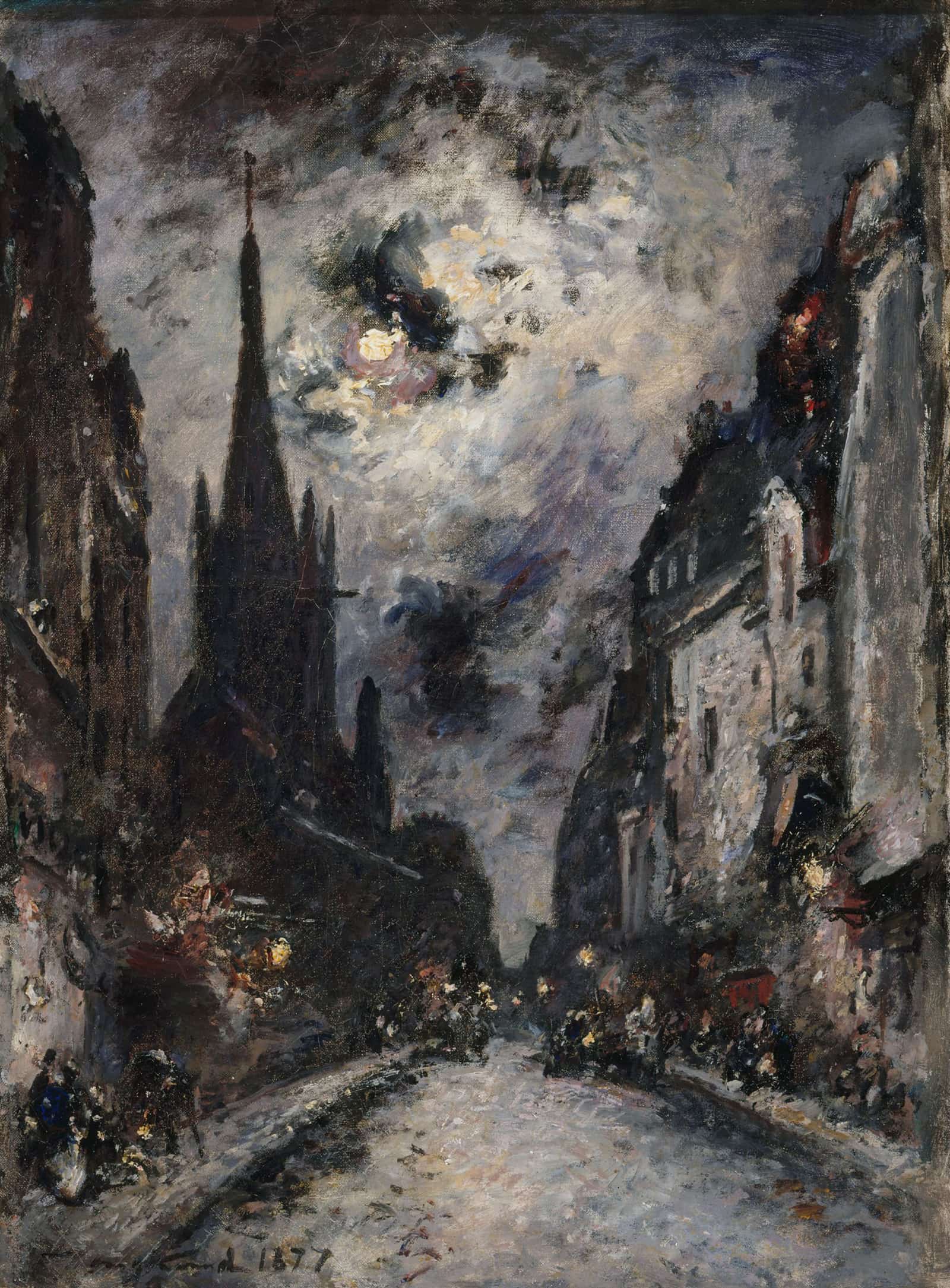 La Rue Saint Severin Actuel Eme Arrondissement by Johan Barthold Jongkind - Image 2