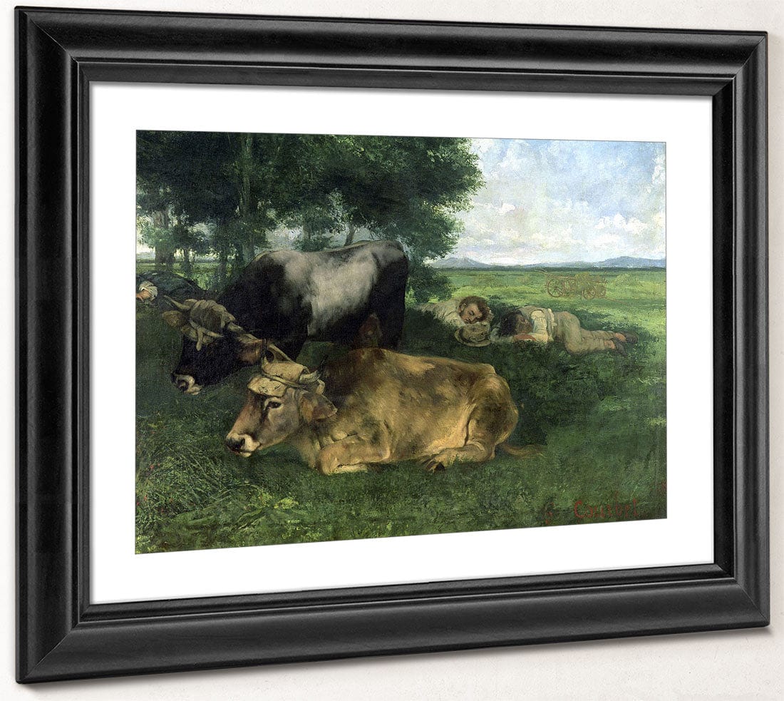 La Siesta Pendant La Saison Des Foins (And Detail Of Animals Sleeping Under A Tree) By Jean Desire Gustave Courbet - Image 2