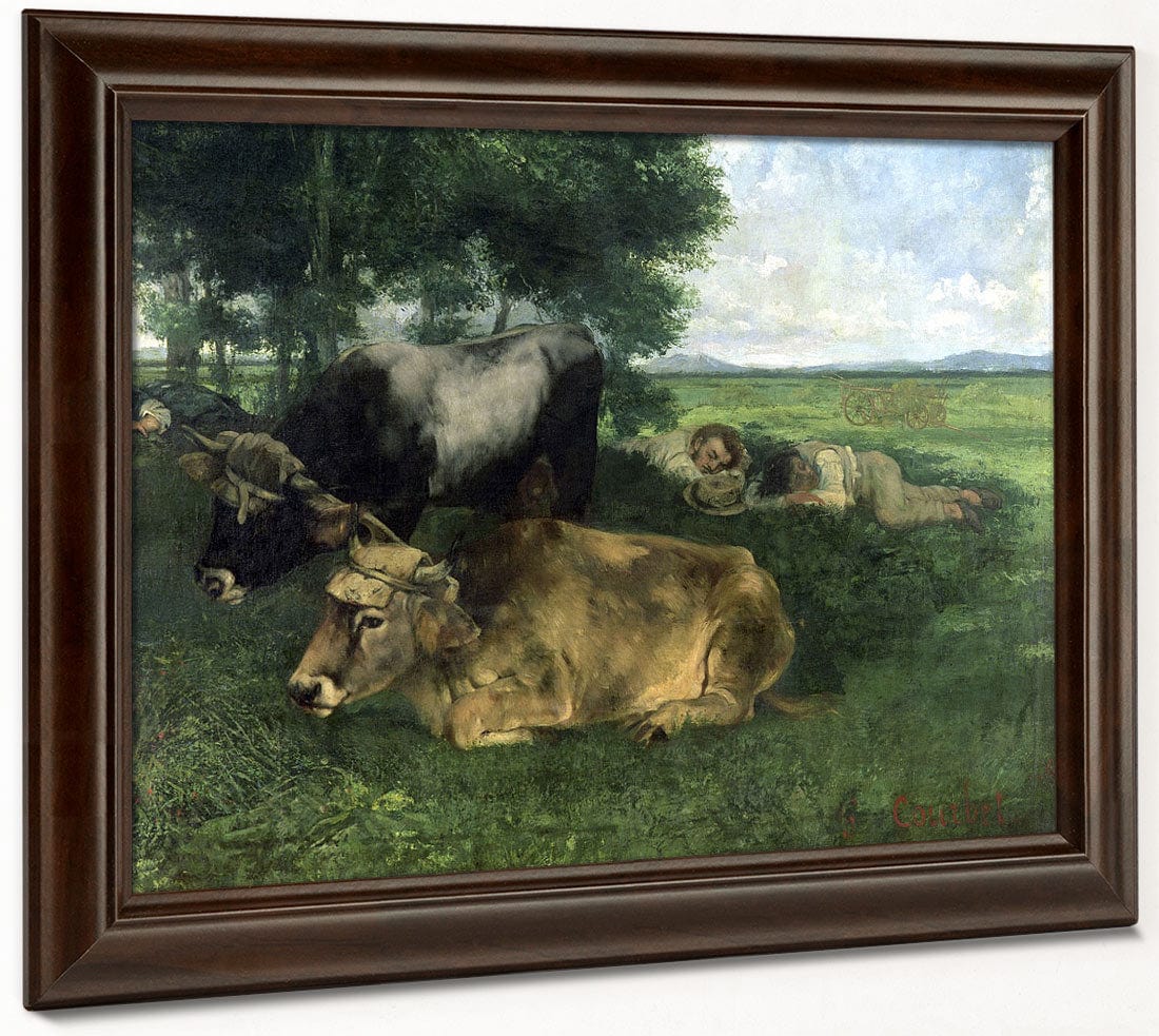 La Siesta Pendant La Saison Des Foins (And Detail Of Animals Sleeping Under A Tree) By Jean Desire Gustave Courbet - Image 4