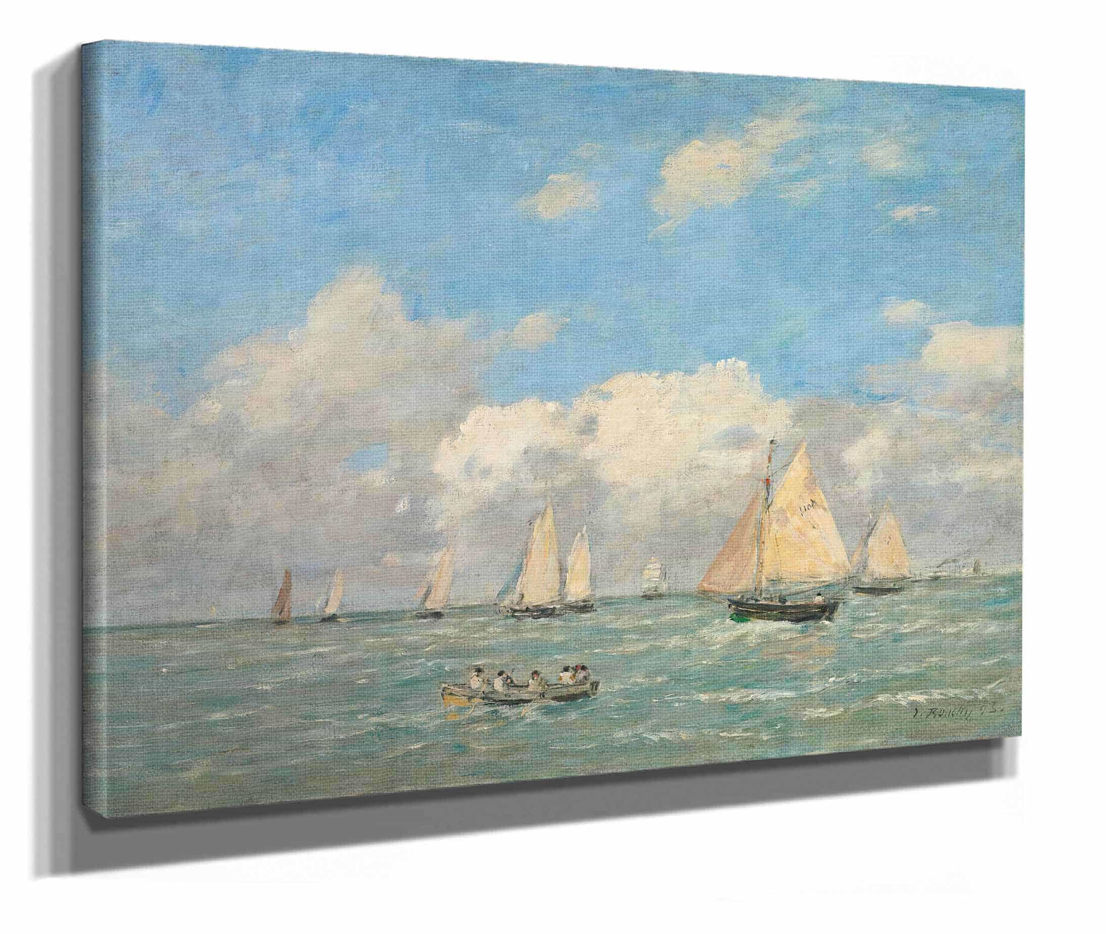 La Sortie Des Barques A Trouville by Eugene Boudin - Image 2