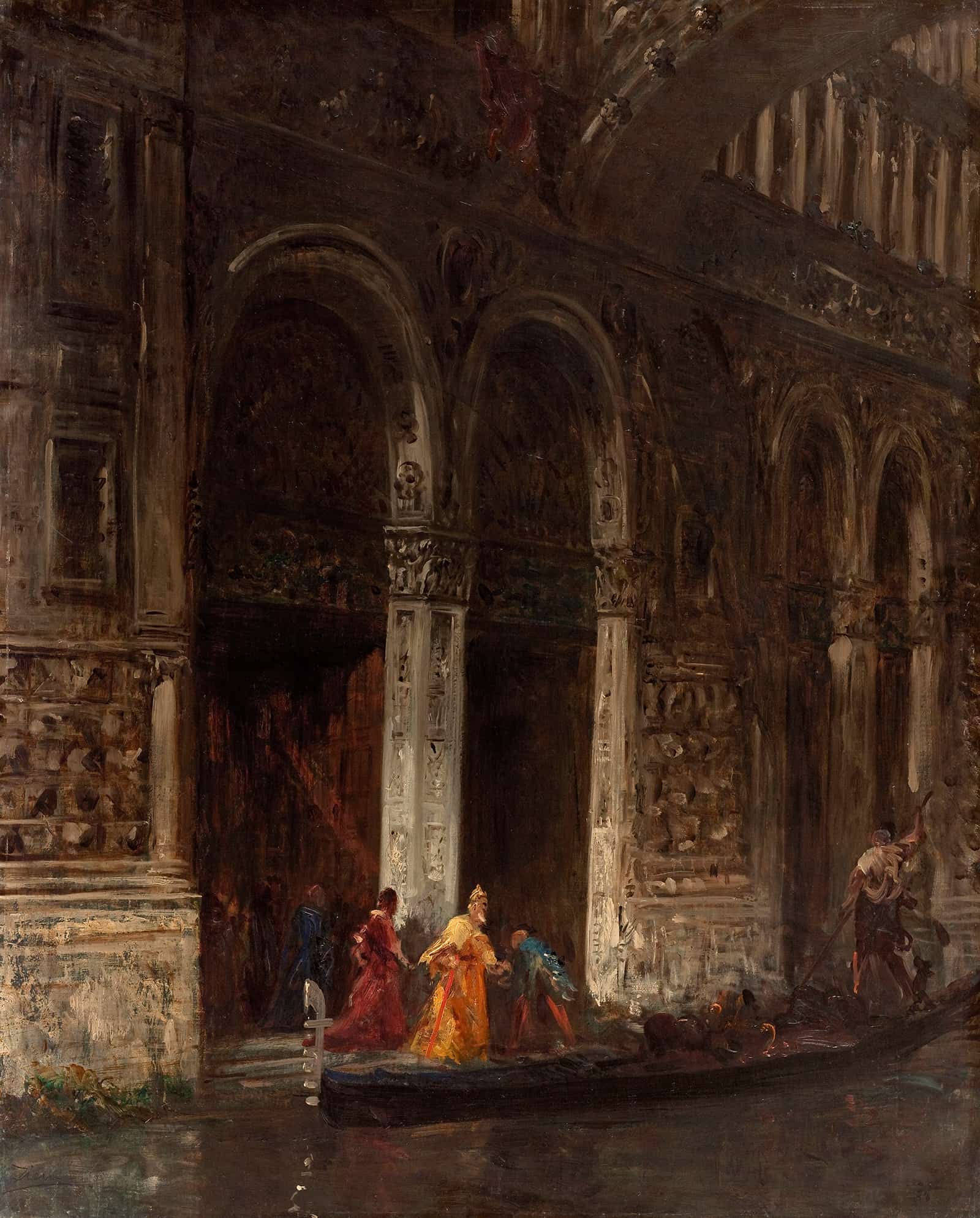 La Sortie Du Palais Des Doges Sous Le Pont Des Soupirs by Felix Ziem