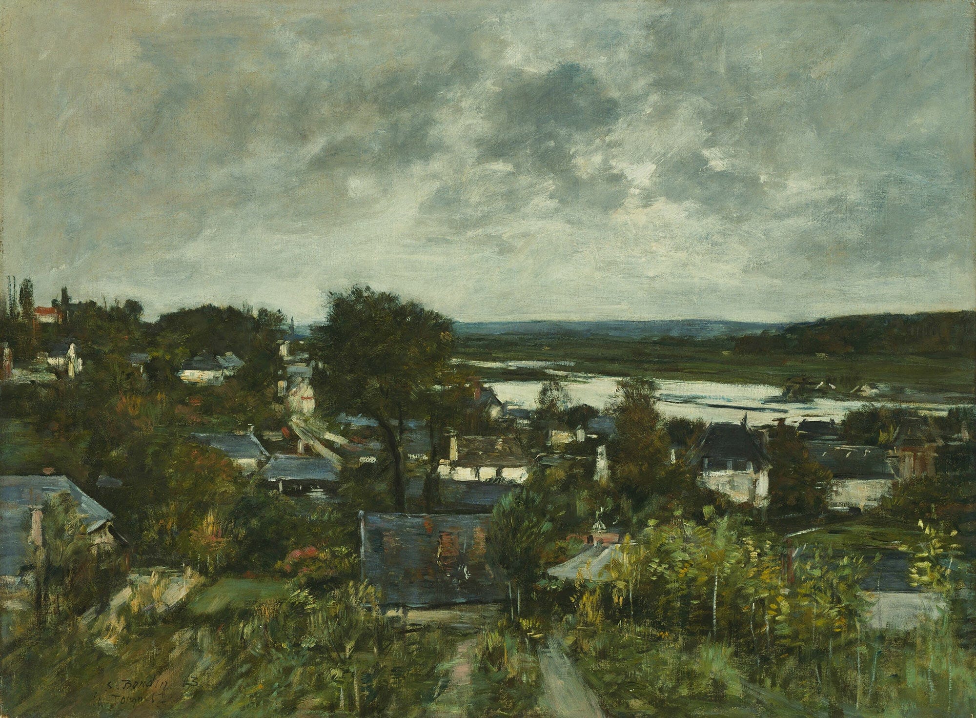 La Touques Near Deauville by Eugene Boudin - Image 2