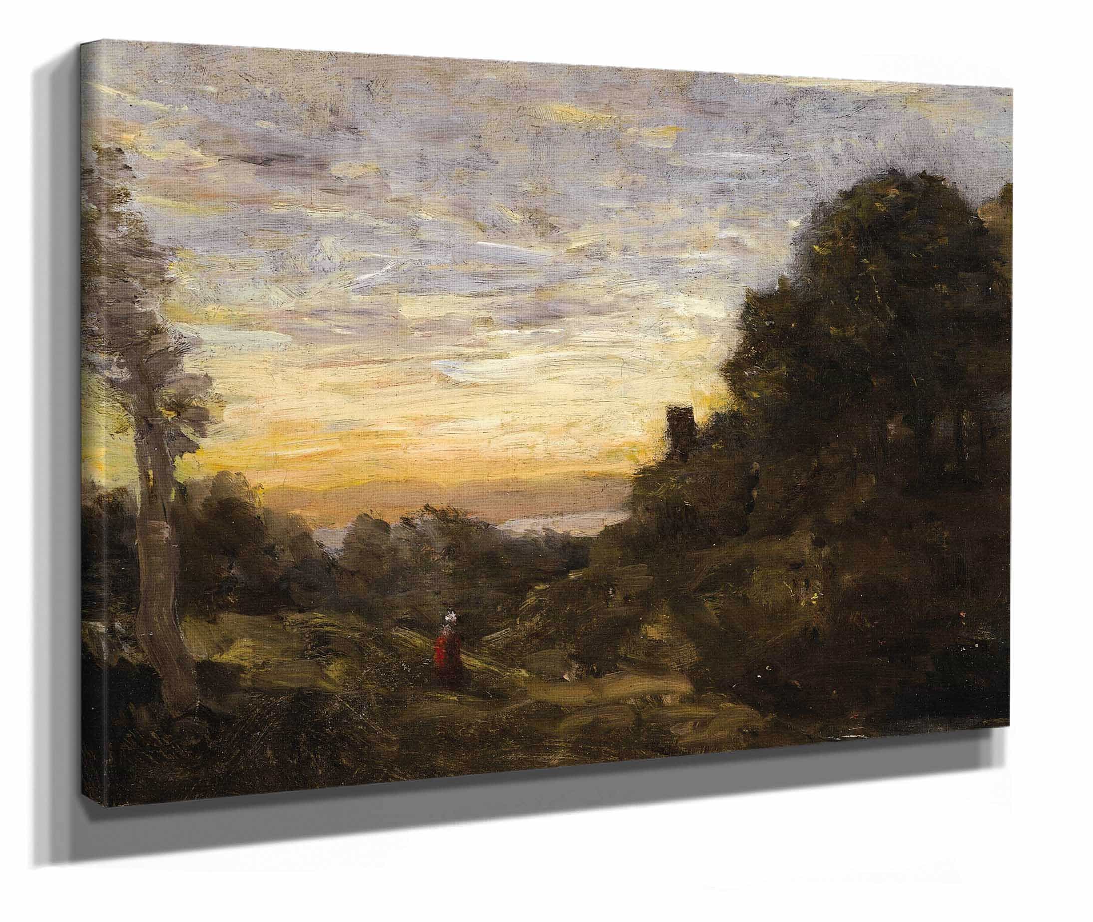 La Tour Dans Les Arbres The Tower In The Trees by Jean Baptiste Camille Corot - Image 2