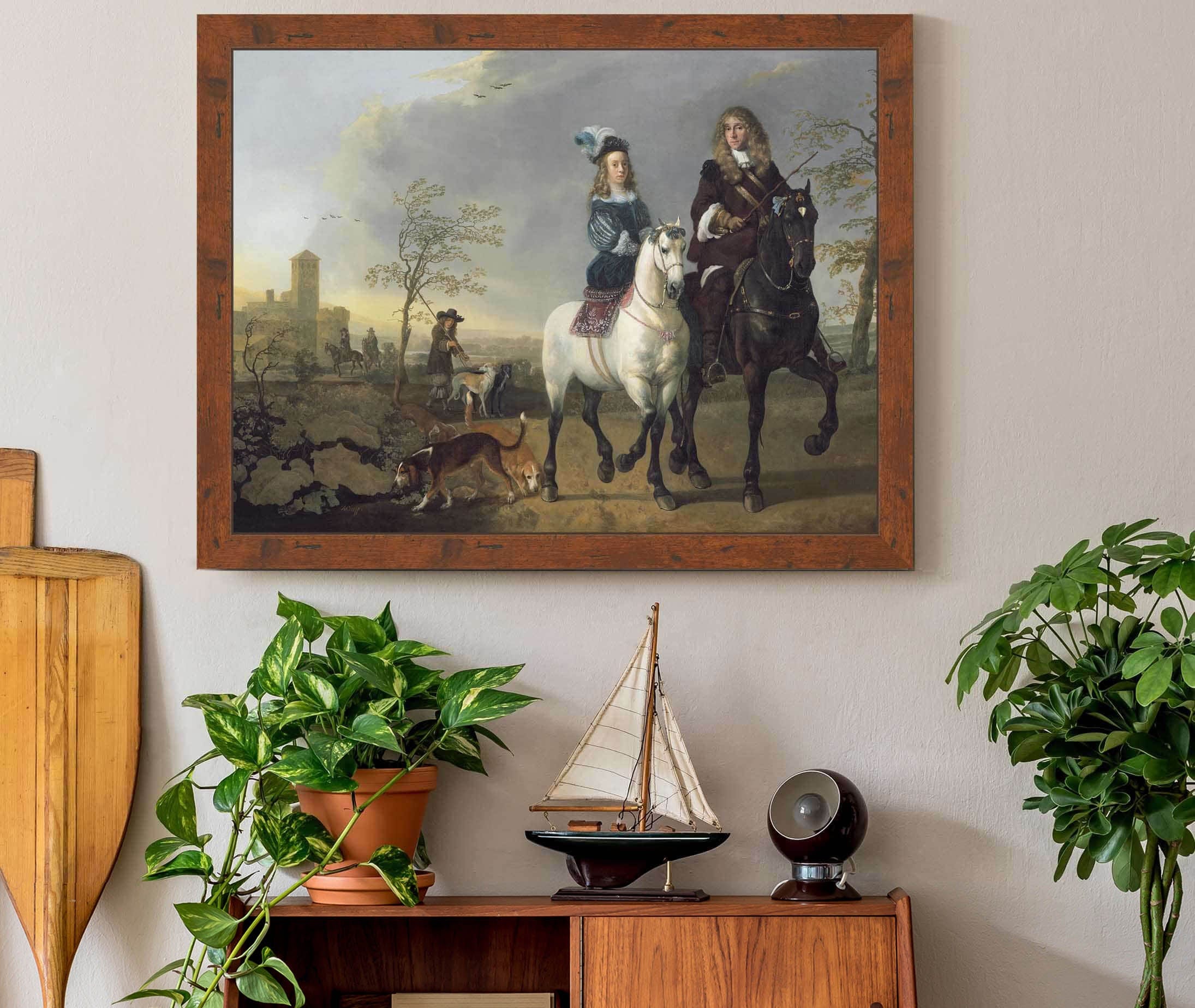 Lady And Gentleman On Horseback by Aelbert Cuyp - Image 3