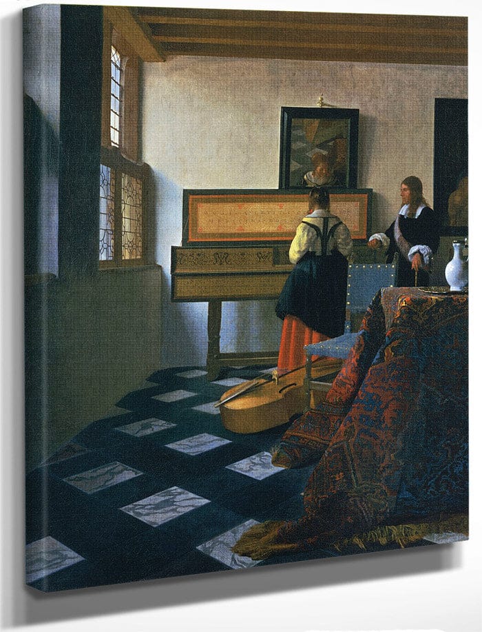 Lady At The Virginals With A Gentleman 1660 By Johannes Vermeer