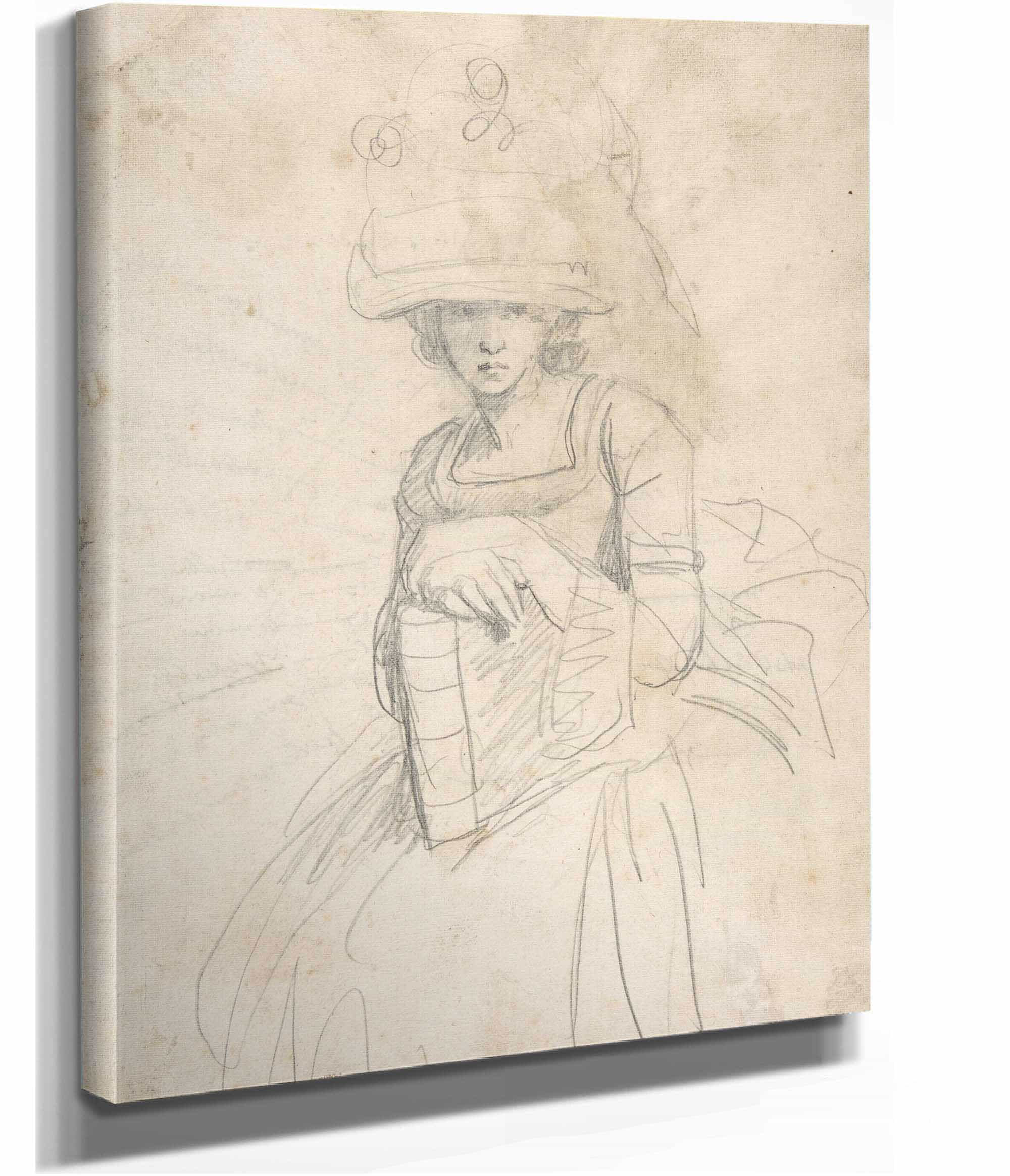 Lady Holding A Book by George Romney - Image 2