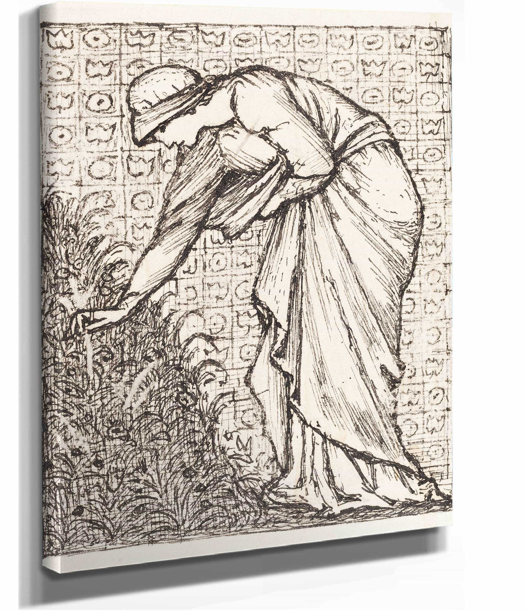 Lady Picking Flowers by Sir Edward Coley Burne Jones - Image 2