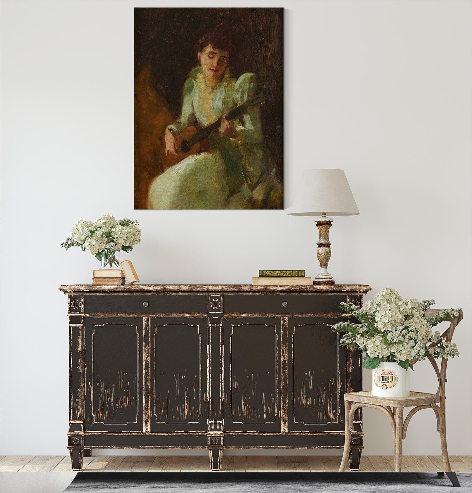 Lady Playing Guitar by William Merritt Chase - Image 4