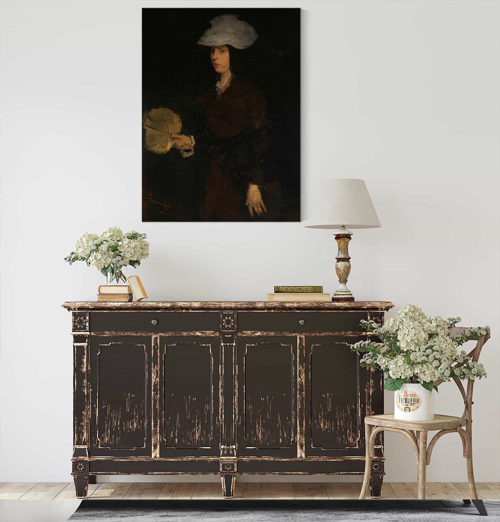 Lady With Fan by Frank Duveneck - Image 4
