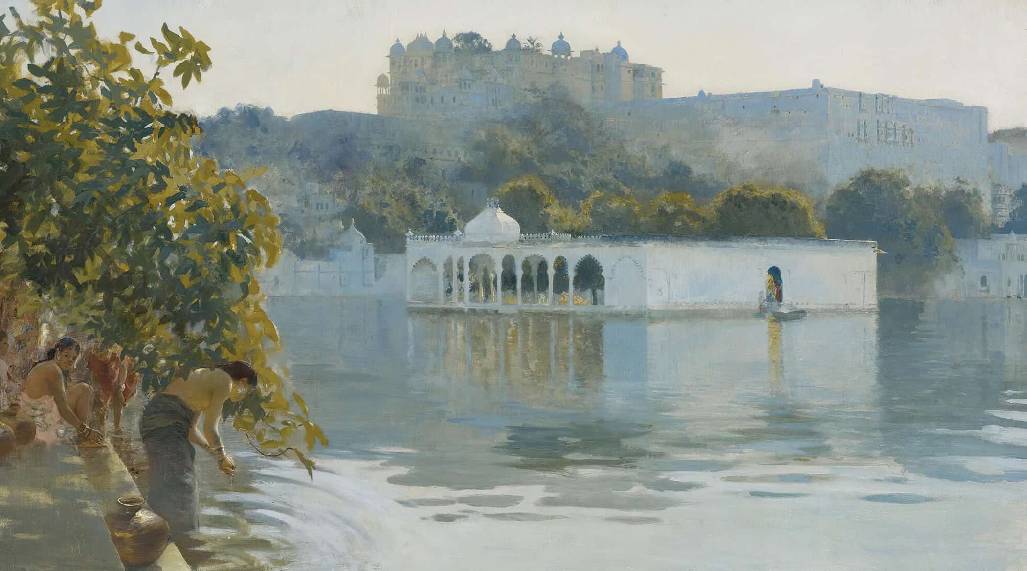 Lake At Oodeypore India by Edwin Lord Weeks - Image 4