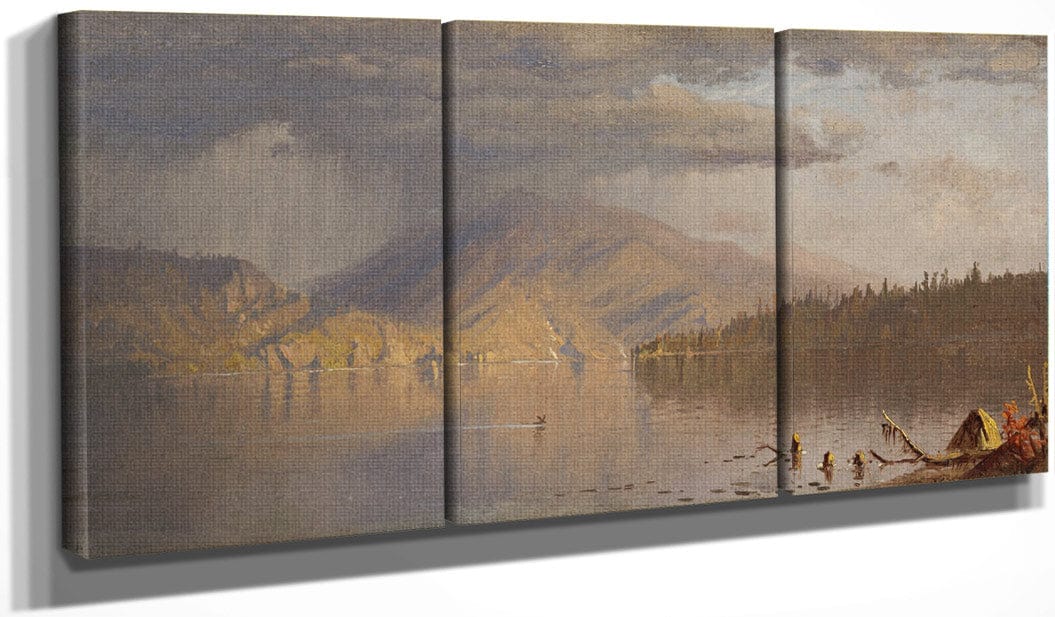 Lake Scene (Possibly A Rainy Day On Lake Kenogamy), C. 1878 By Sanford Robinson Gifford