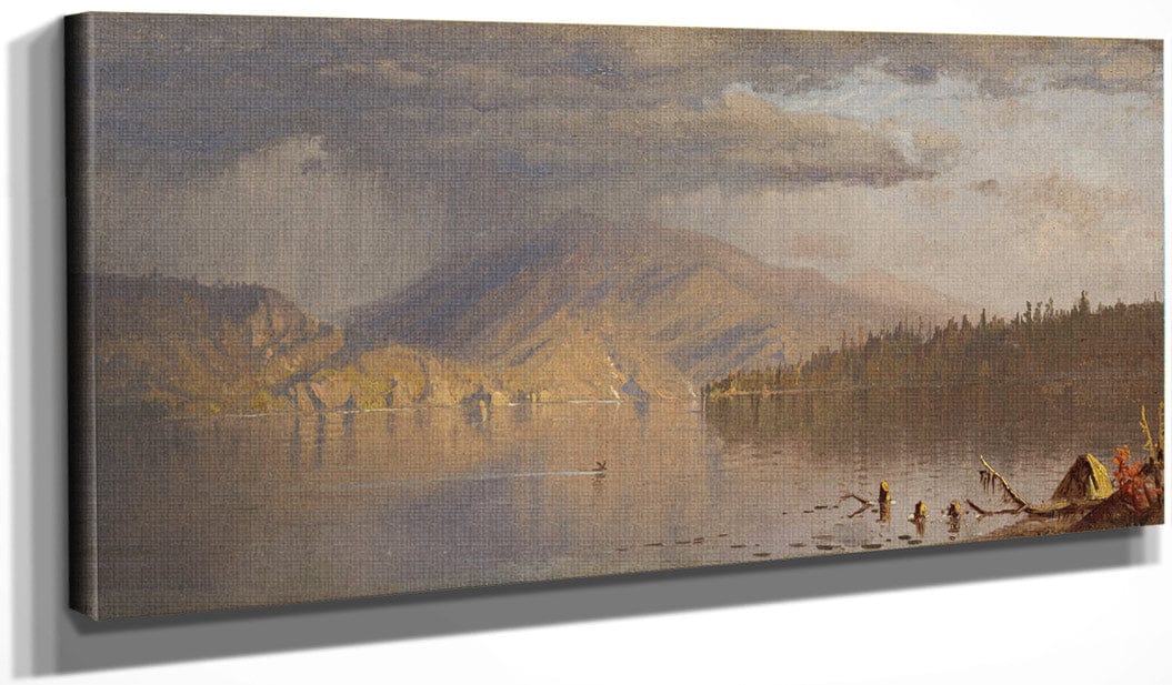 Lake Scene (Possibly A Rainy Day On Lake Kenogamy), C. 1878 By Sanford Robinson Gifford - Image 3