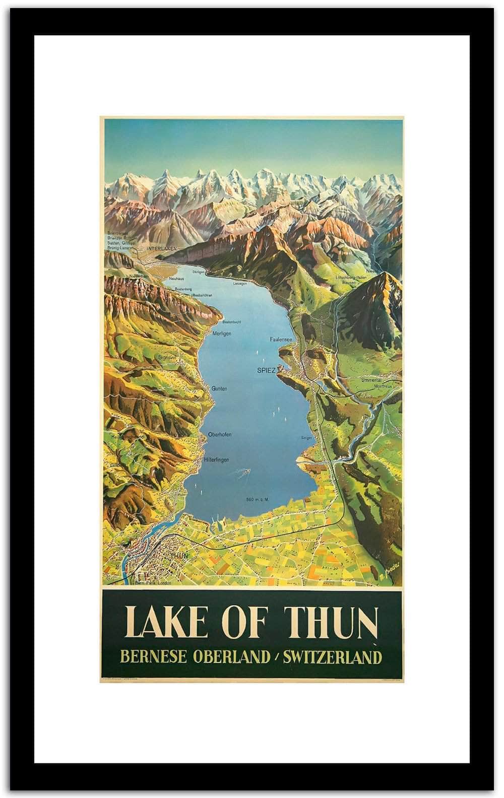 Lake Of Thun  Vintage Poster