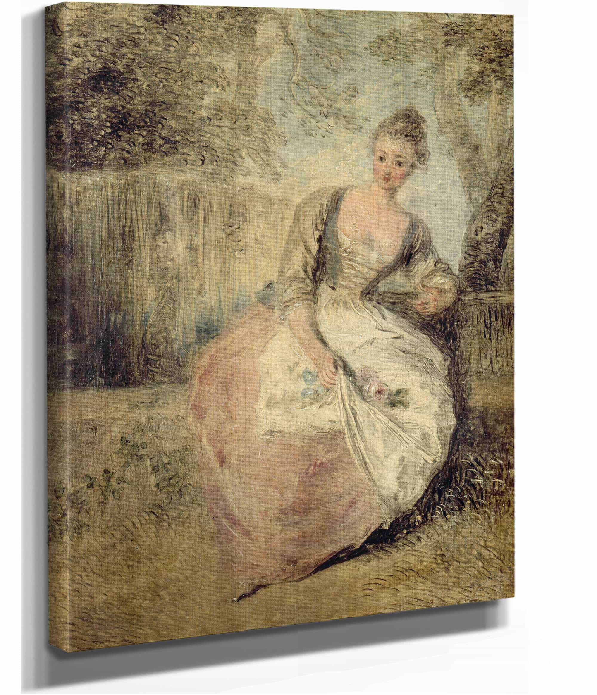 Lamante Inquiete by Jean Antoine Watteau - Image 2