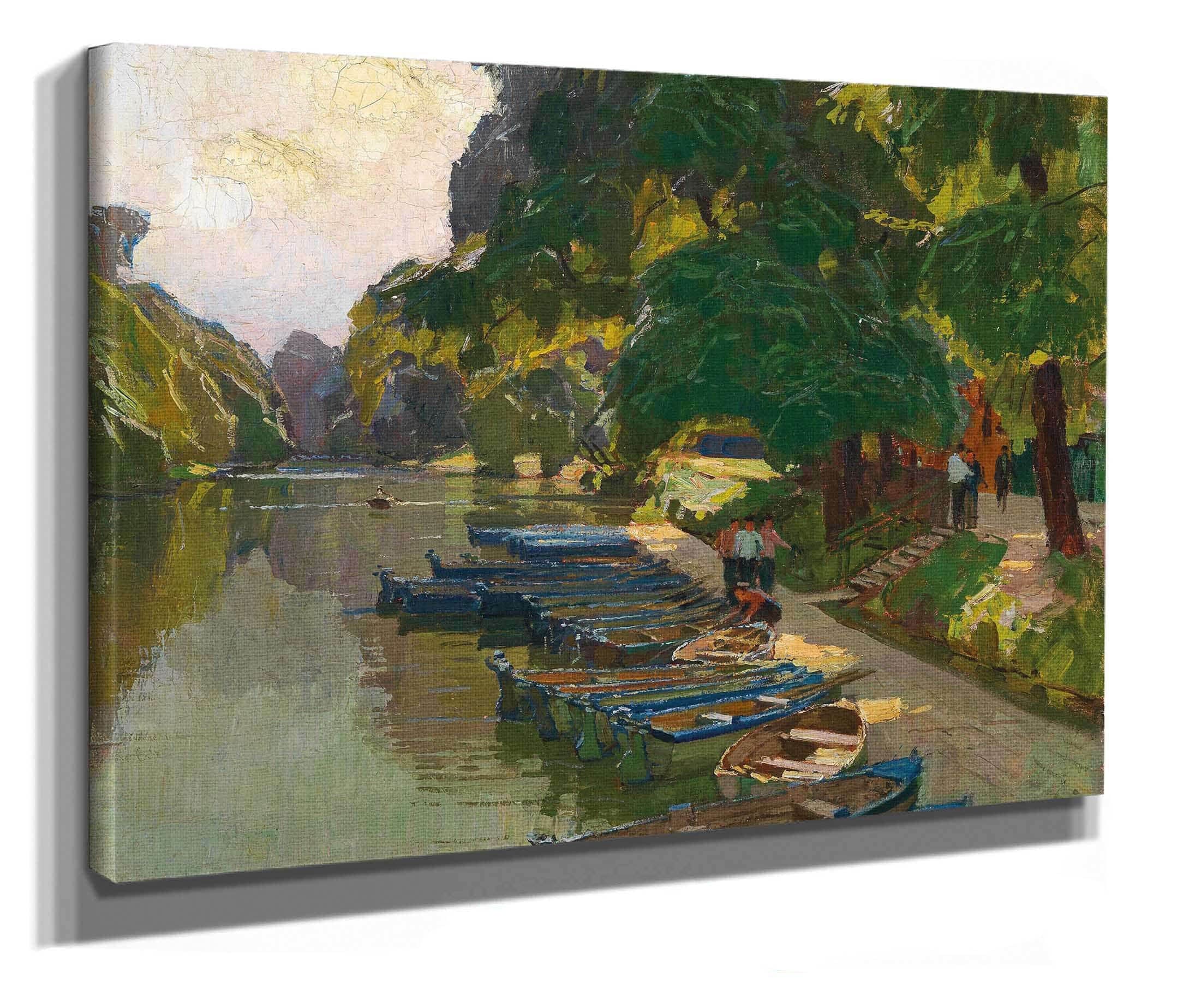 Landing Stage At Heustadlwasser Prater Vienna by Carl Moll - Image 2